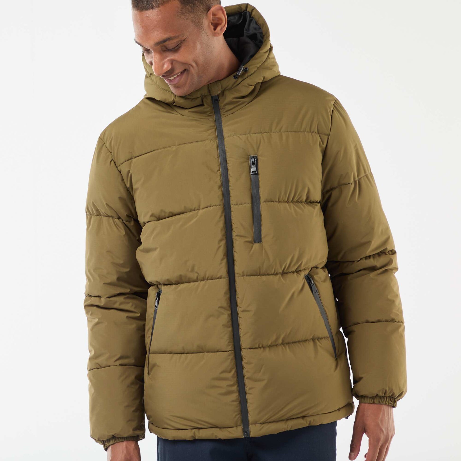 Solid Padded Puffer Jacket GREEN