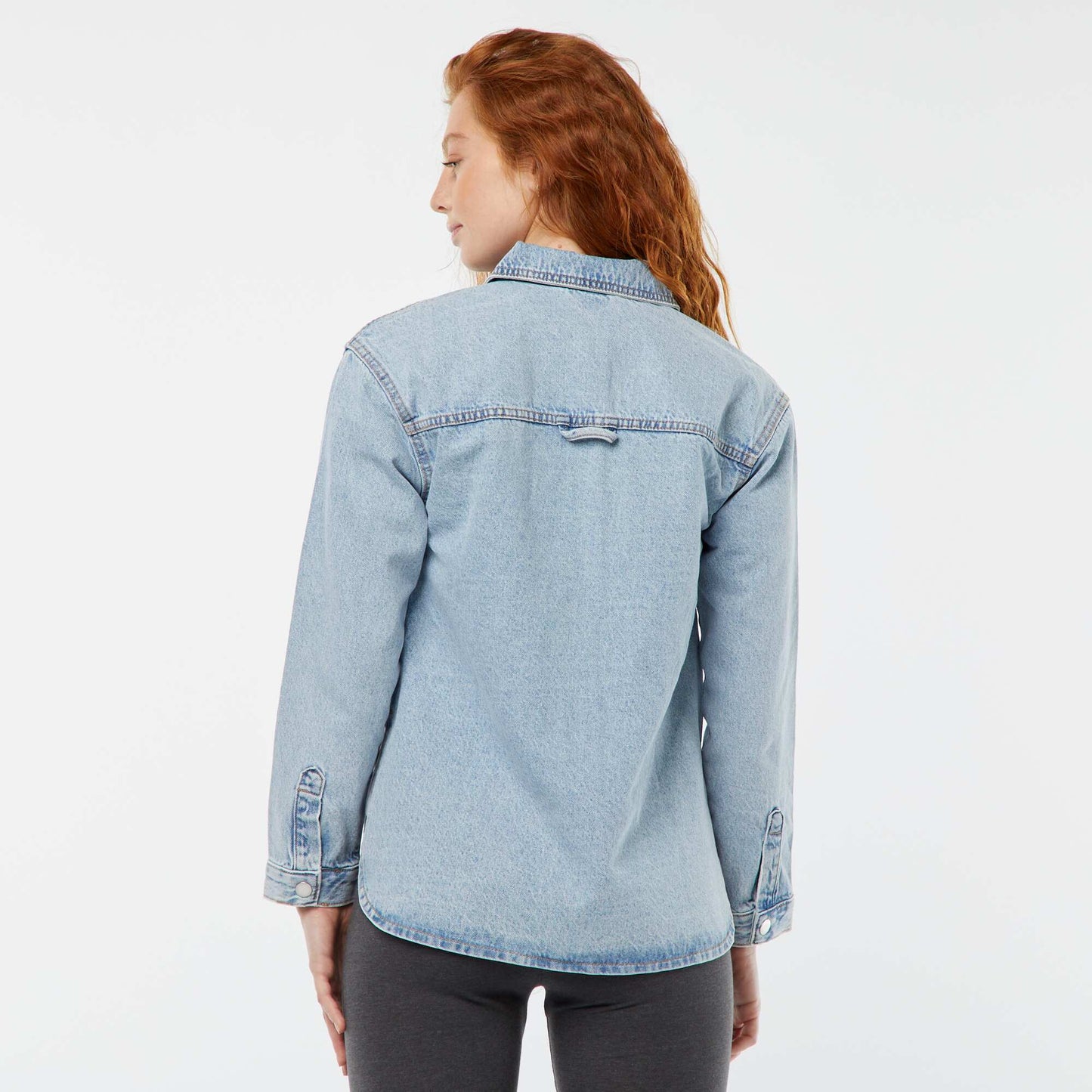 Denim overshirt with patch pockets BLUE