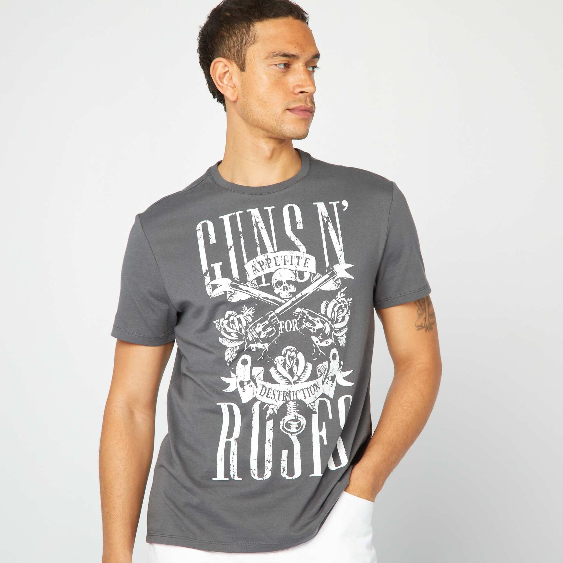 Guns N' Roses print T-shirt GREY