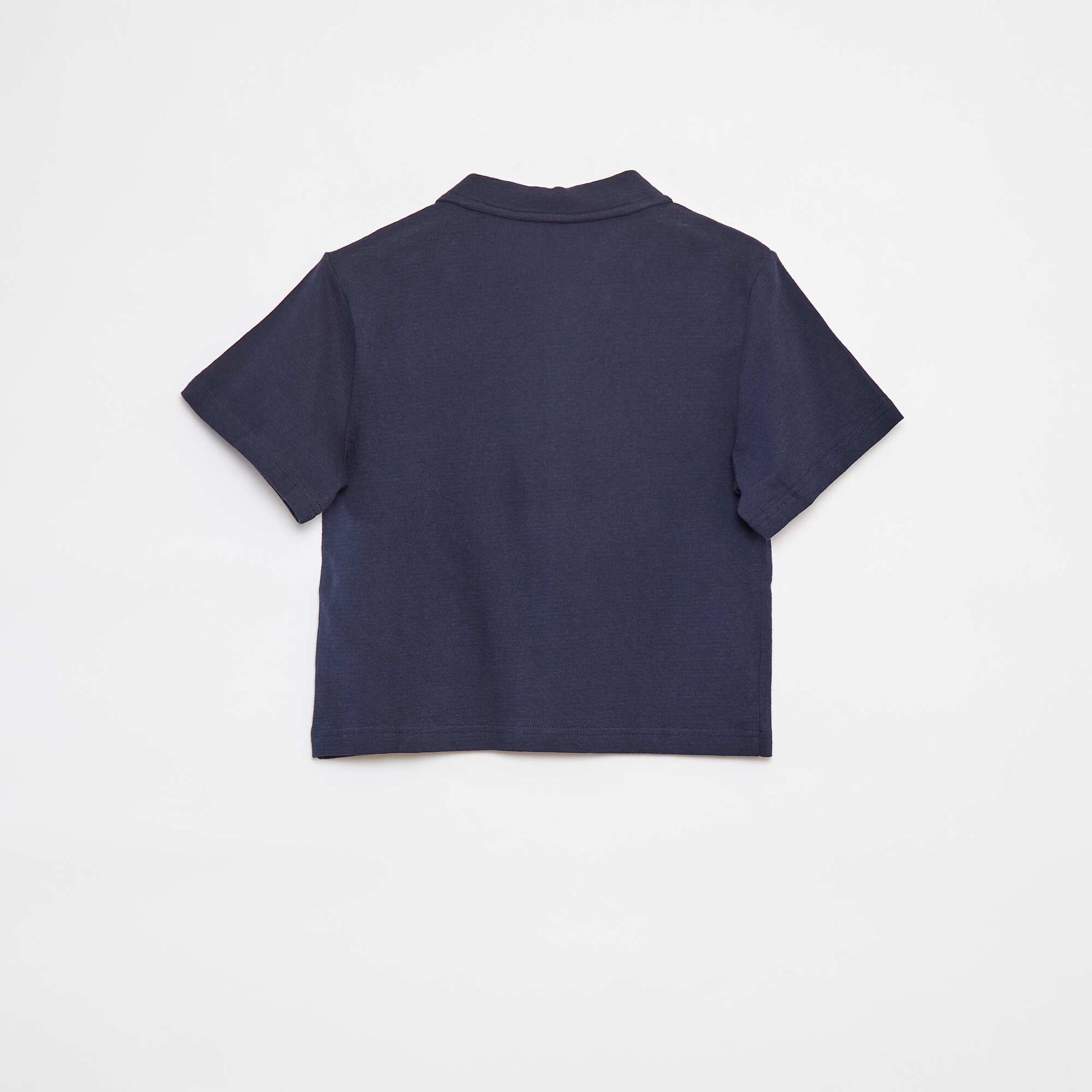 Textured short-sleeved shirt BLUE