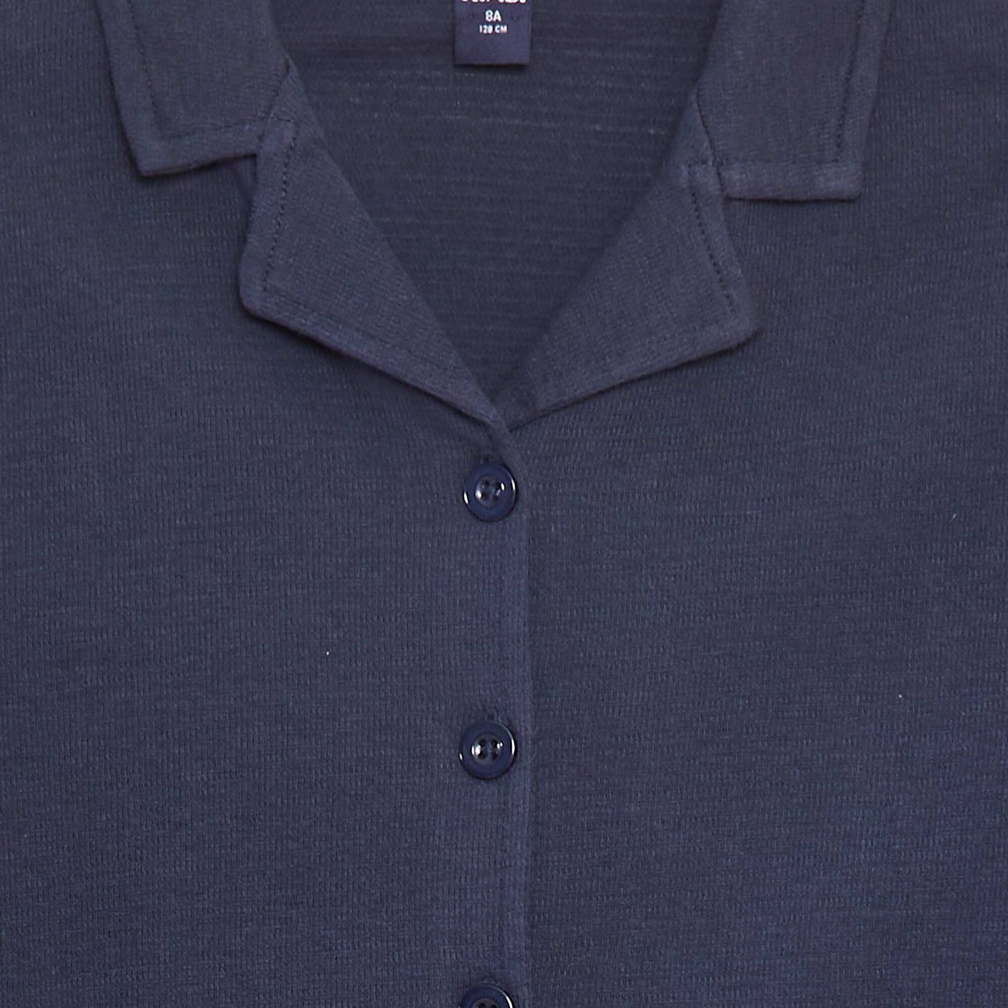 Textured short-sleeved shirt BLUE