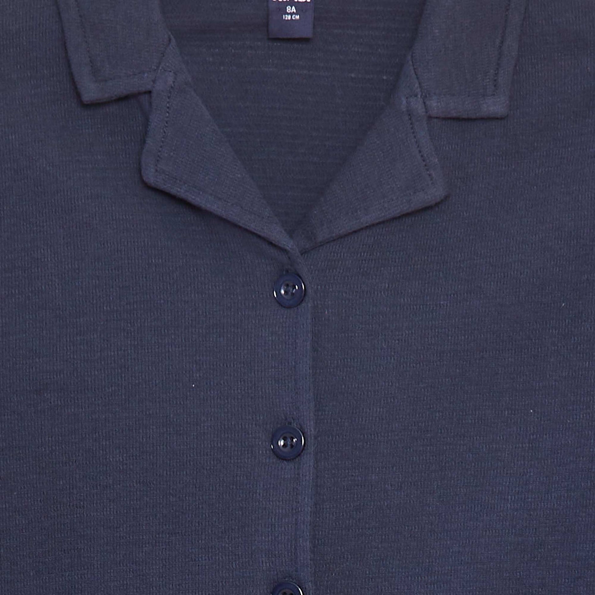 Textured short-sleeved shirt BLUE