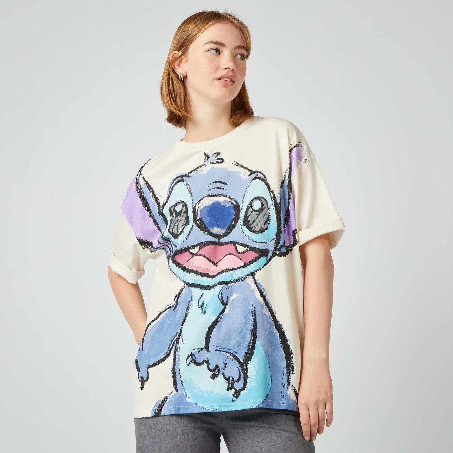 Oversized 'Stitch' T-shirt WHITE
