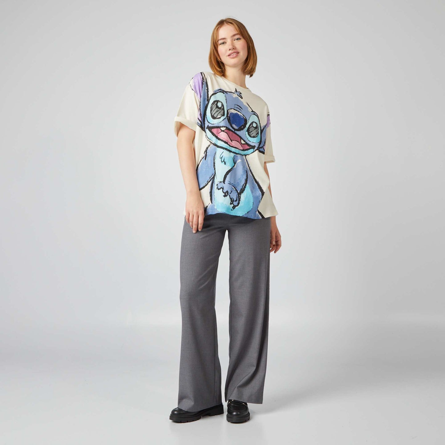 Oversized 'Stitch' T-shirt WHITE