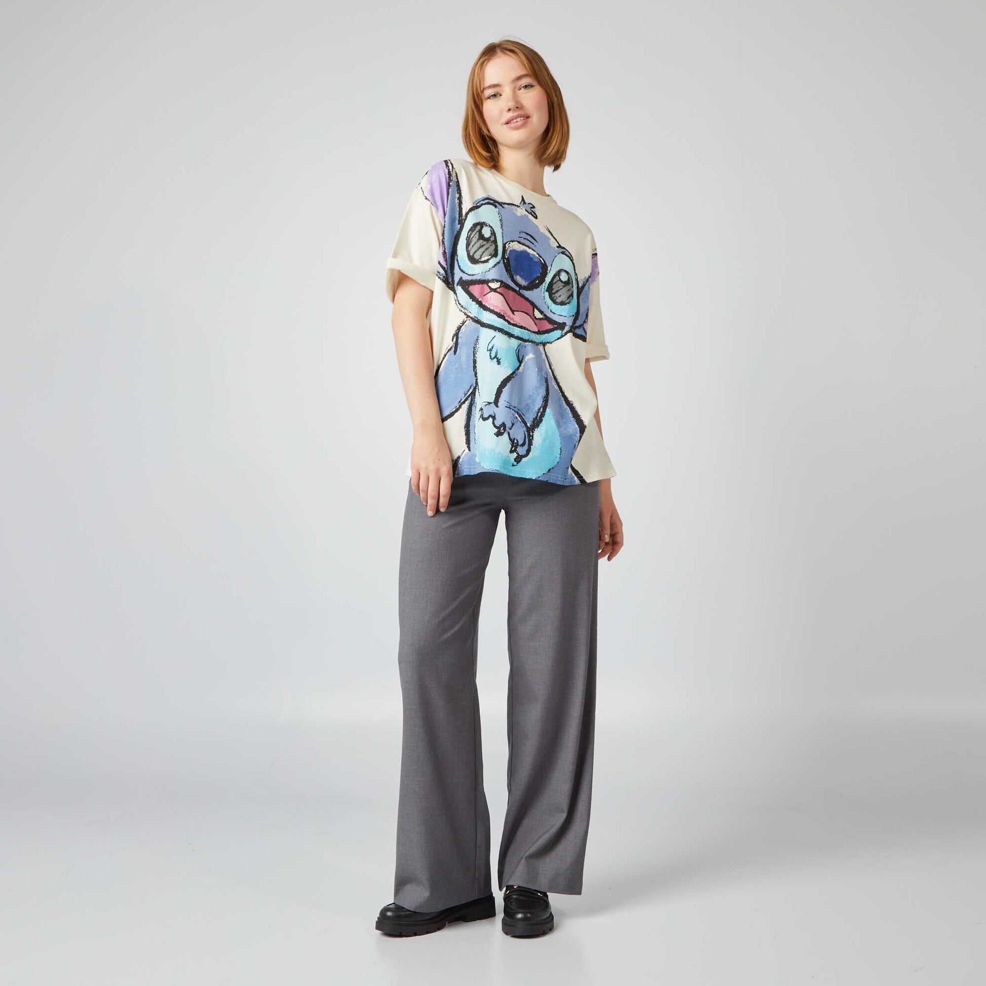 Oversized 'Stitch' T-shirt WHITE