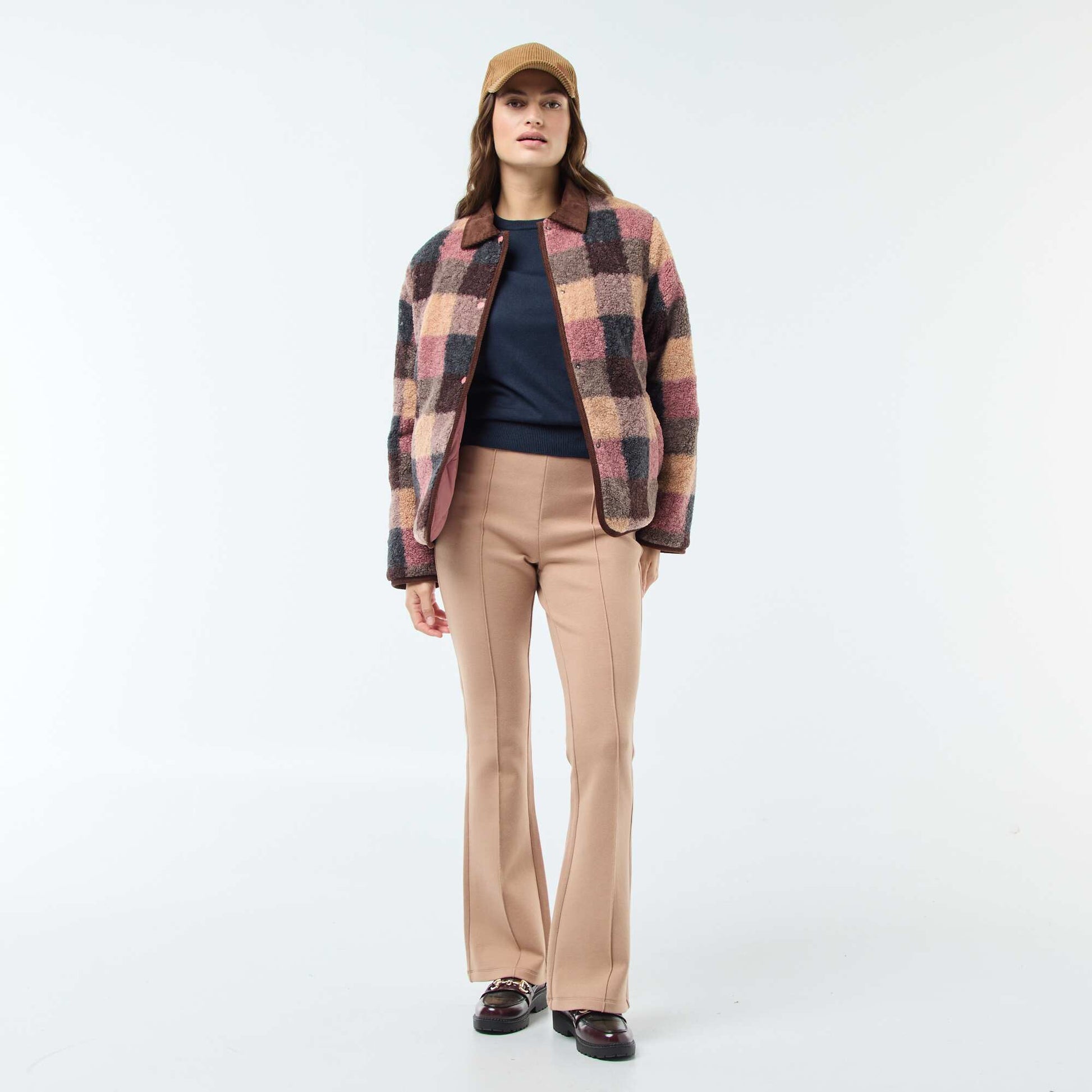 Round neck lightweight knitted sweater BLUE