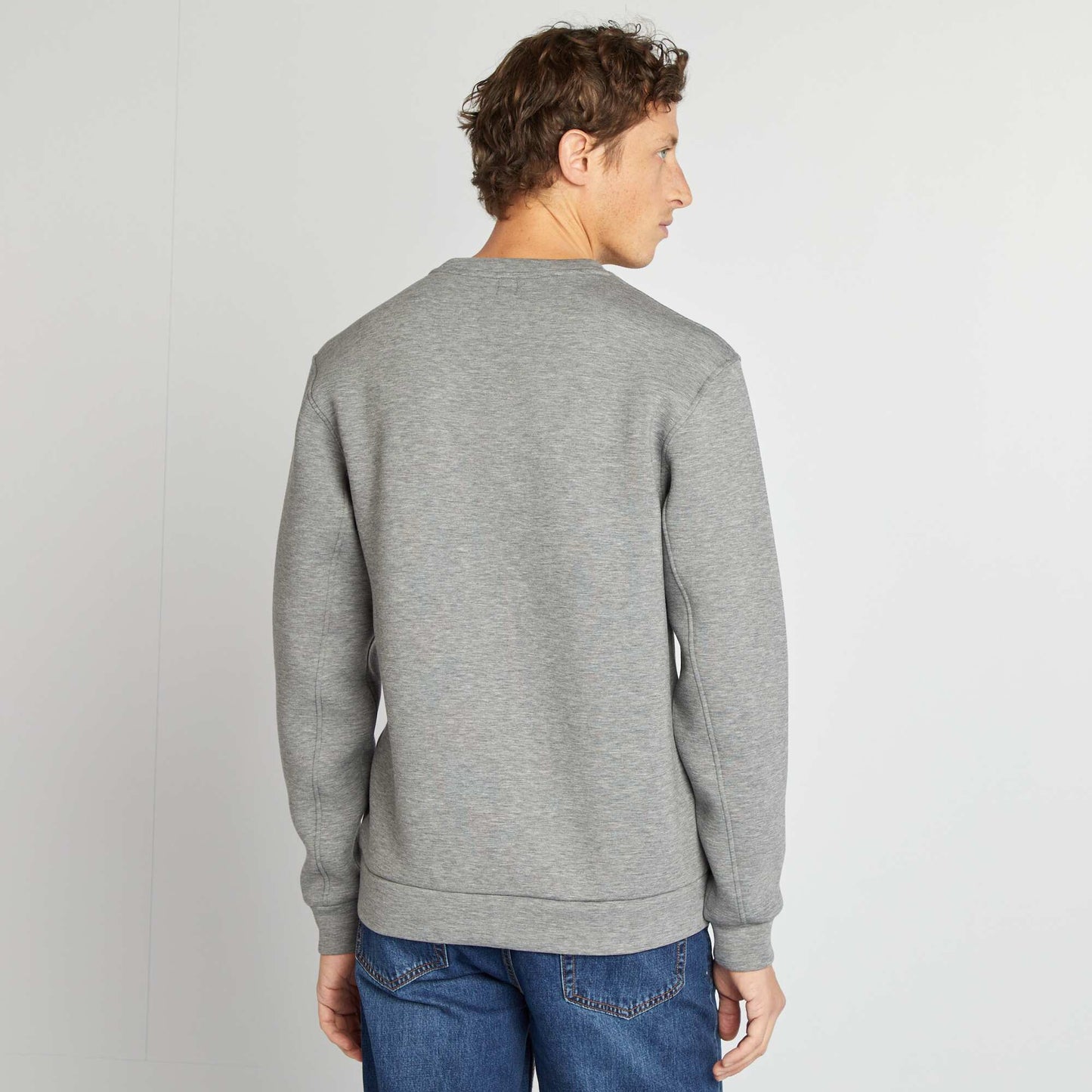 Round-neck neoprene sweatshirt GREY