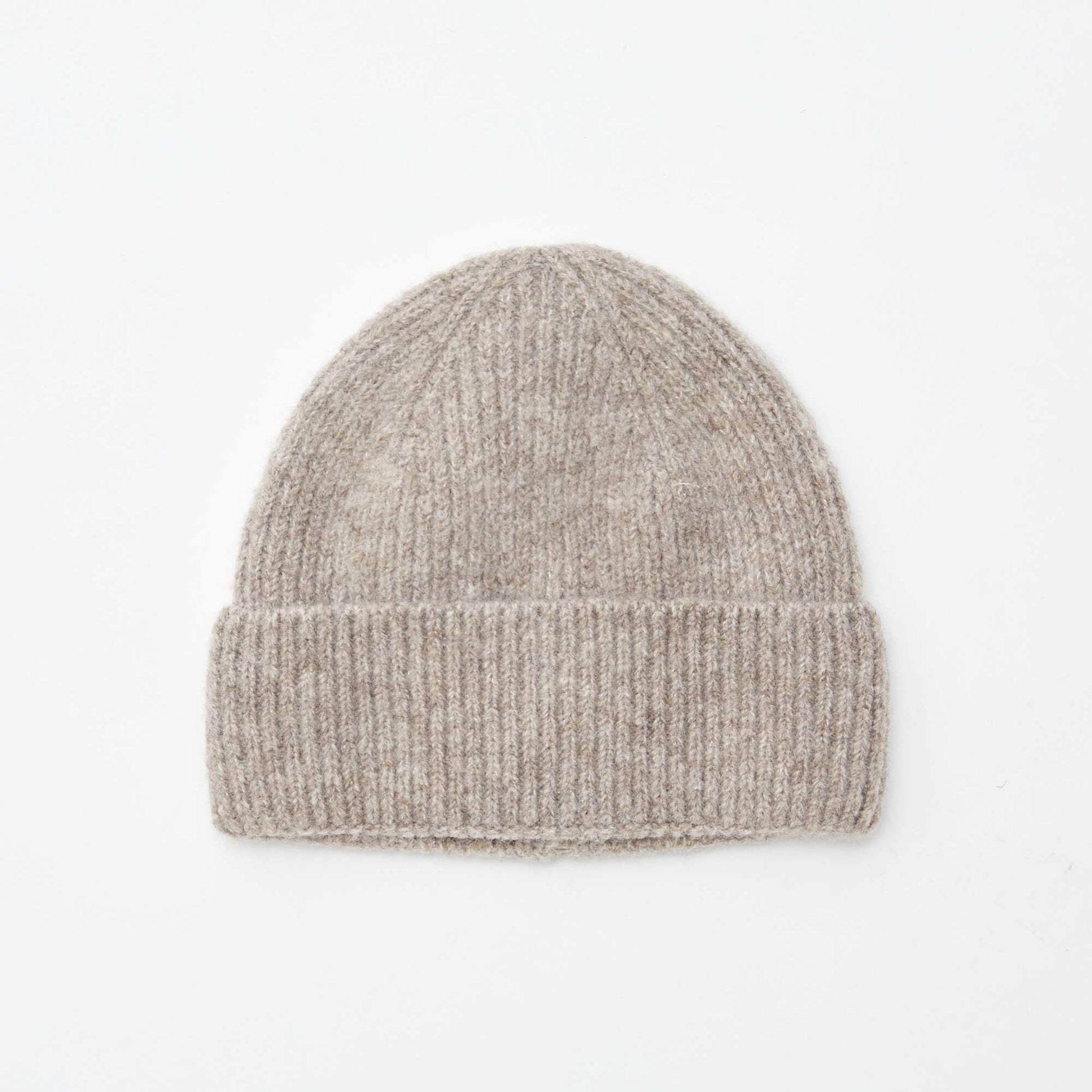 Ribbed cuffed beanie BEIGE
