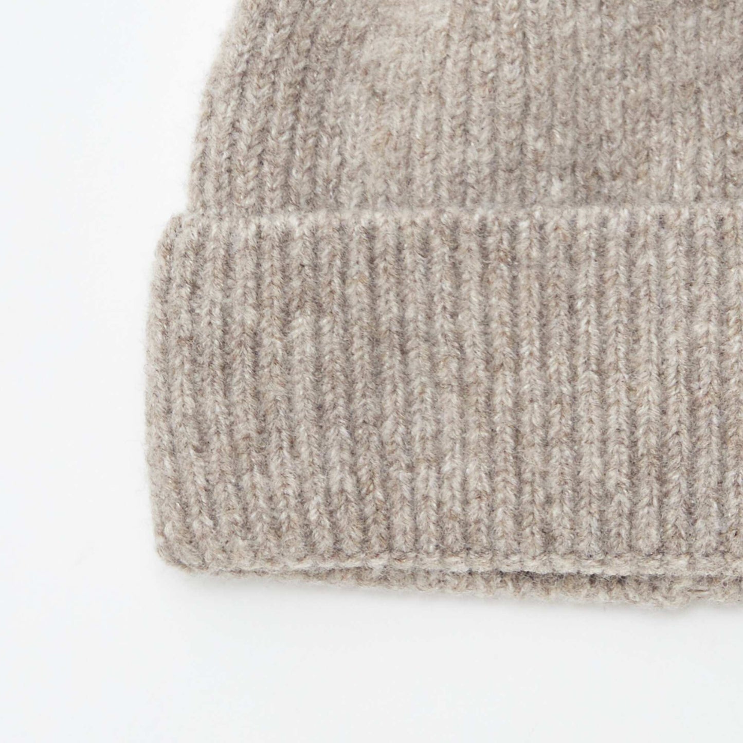 Ribbed cuffed beanie BEIGE