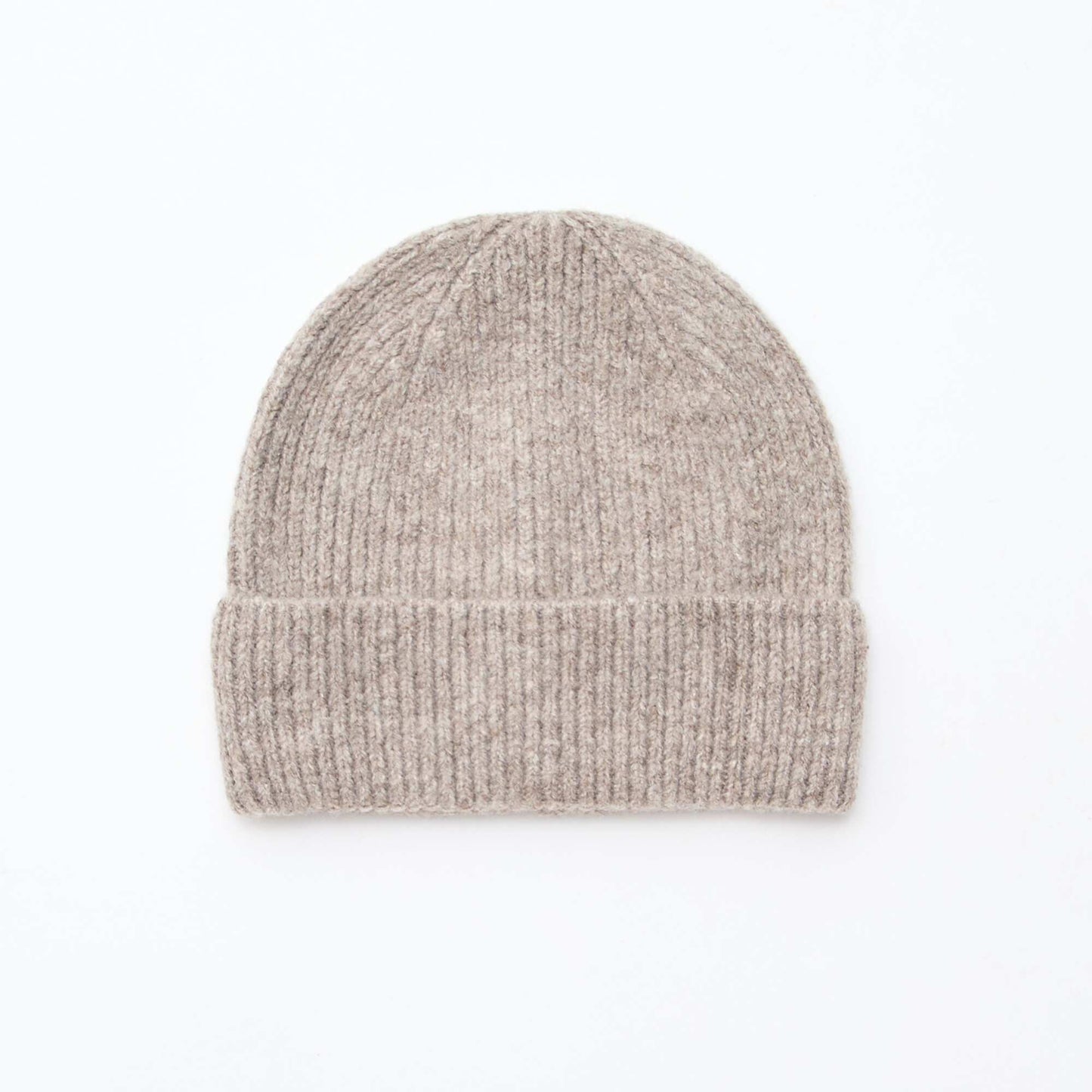 Ribbed cuffed beanie BEIGE