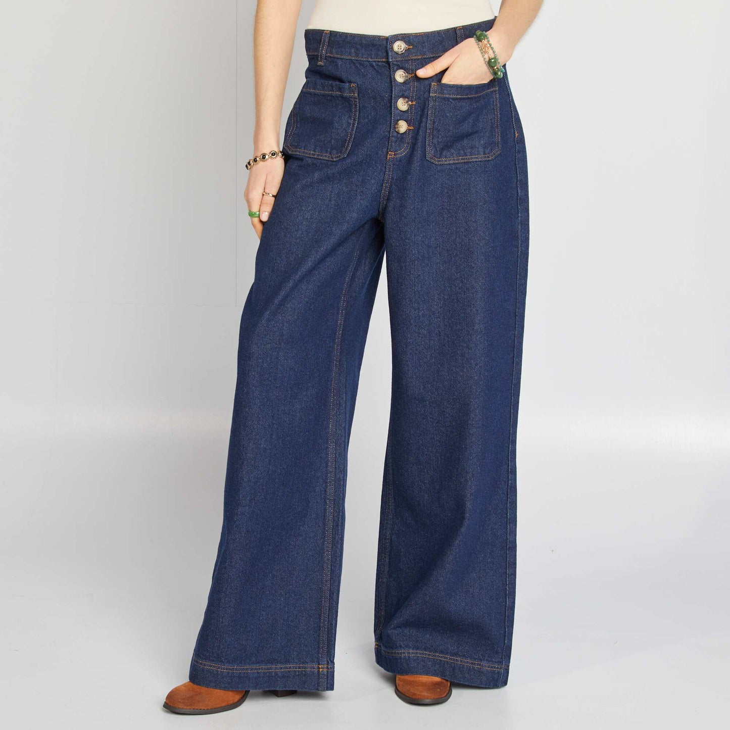 High-rise wide-leg jeans BLUE