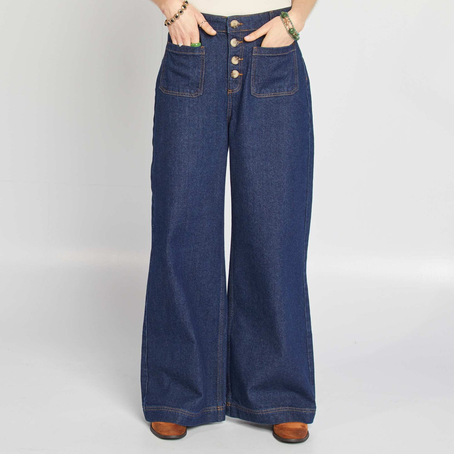 High-rise wide-leg jeans BLUE