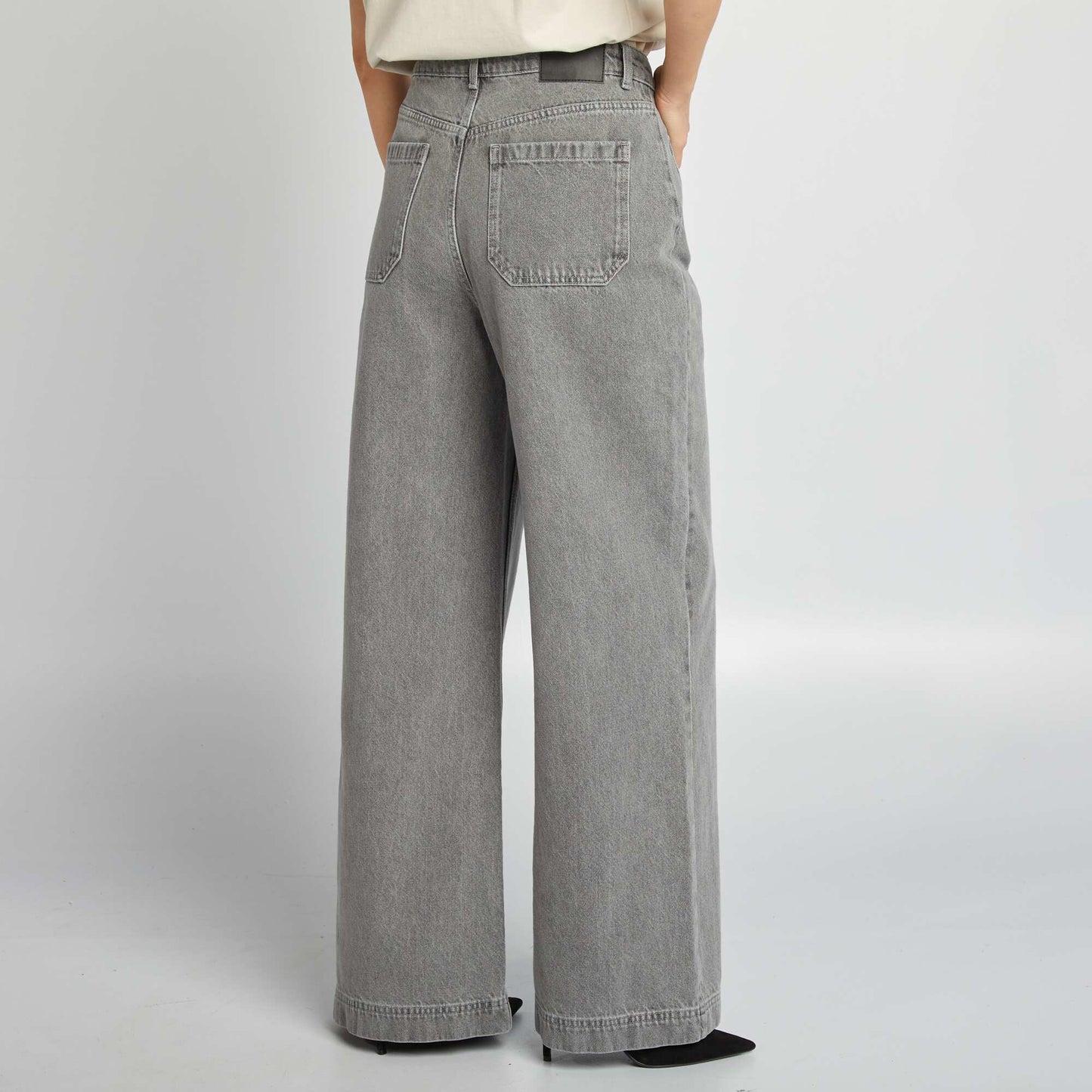 High-rise wide-leg jeans GREY