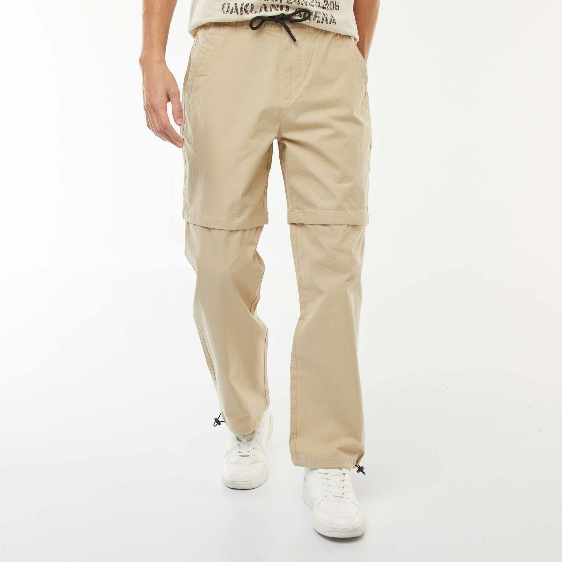 Modular 2-in-1 trousers - Shorts BEIGE