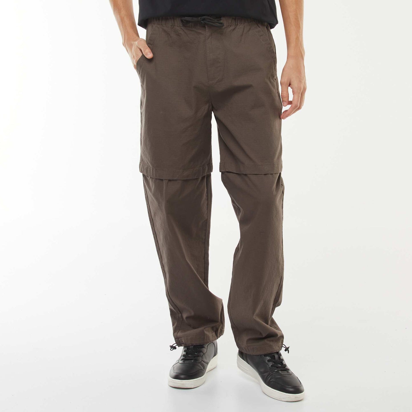 Modular 2-in-1 trousers - Shorts KHAKI