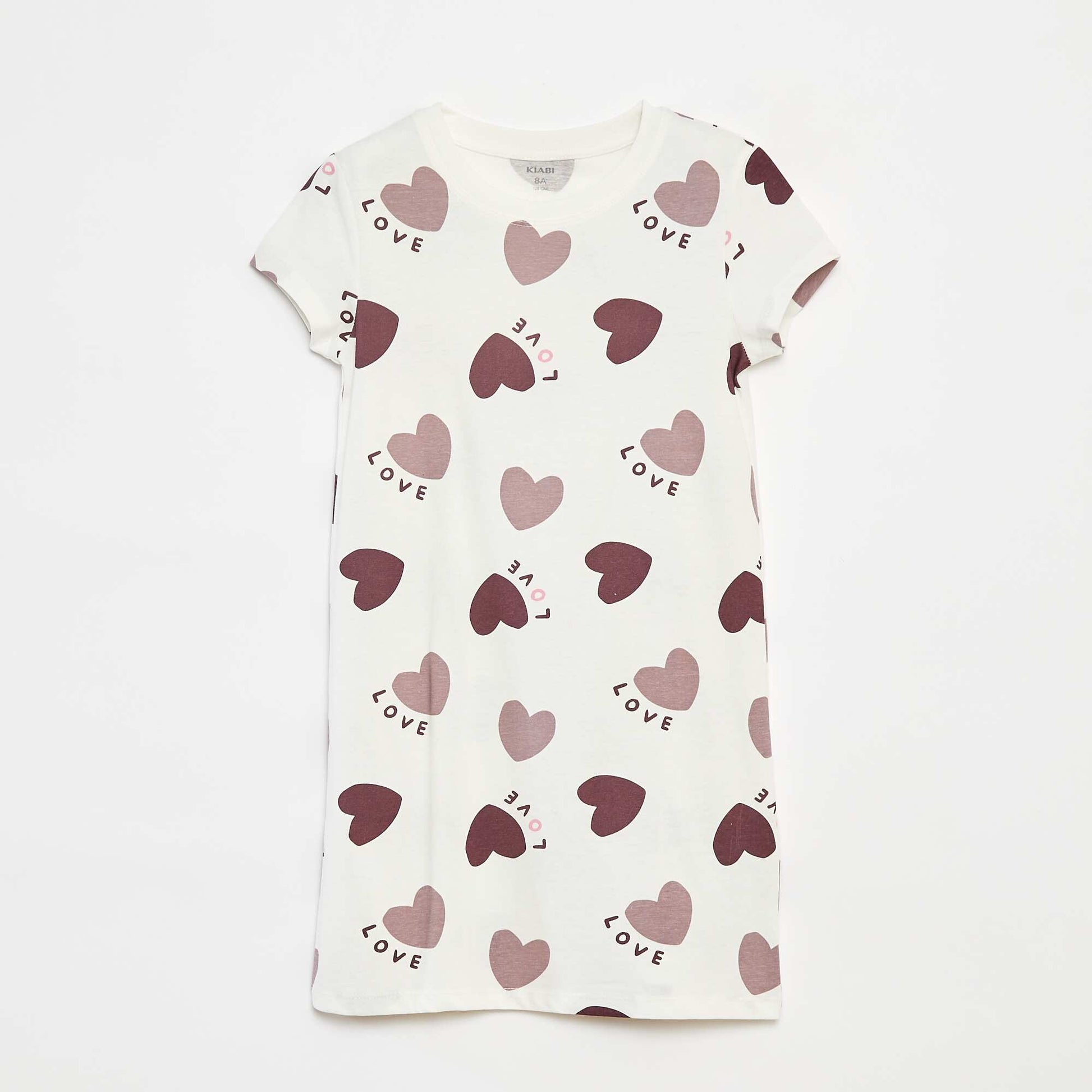 Short-sleeved printed nightshirt PURPLE