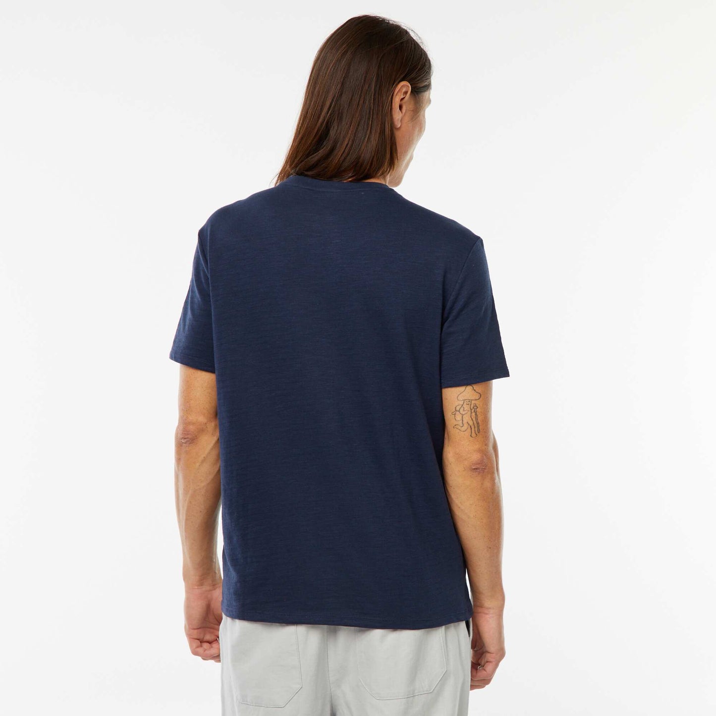 Short-sleeved textured knit T-shirt BLACK
