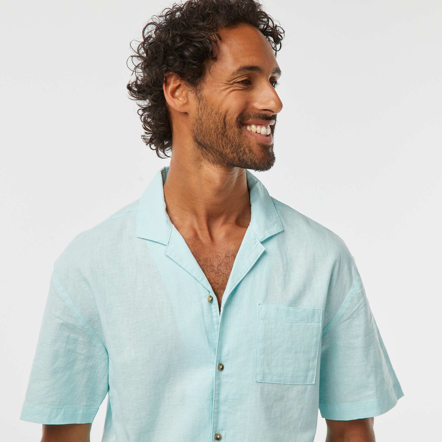 Short-sleeved shirt with breast pocket BLUE