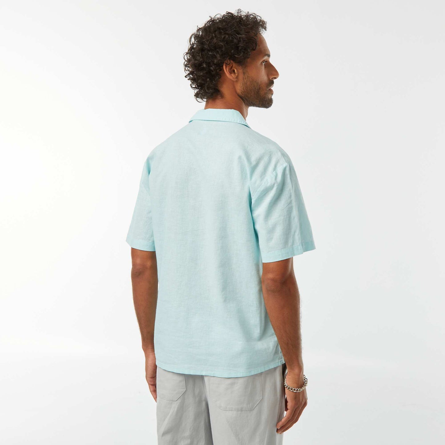 Short-sleeved shirt with breast pocket BLUE