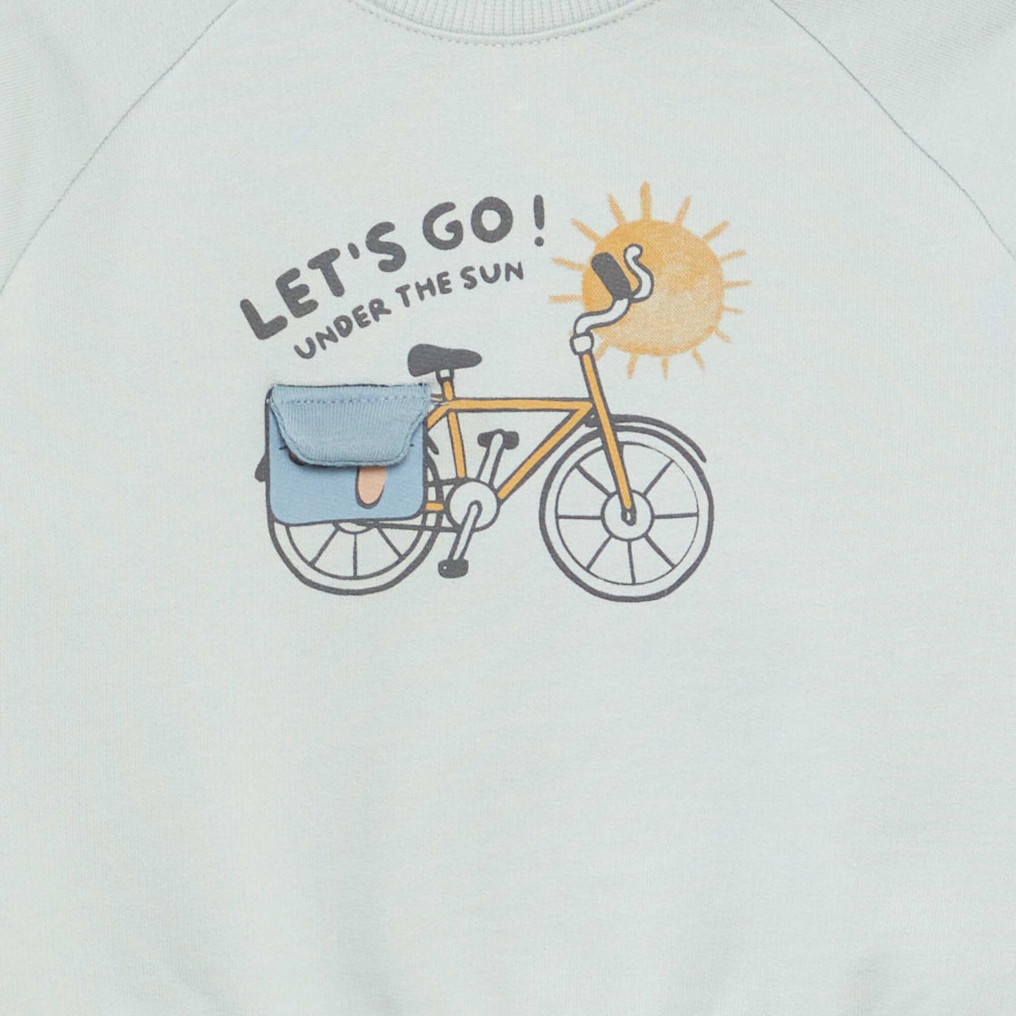 Printed sweatshirt with press-stud fastening BLUE