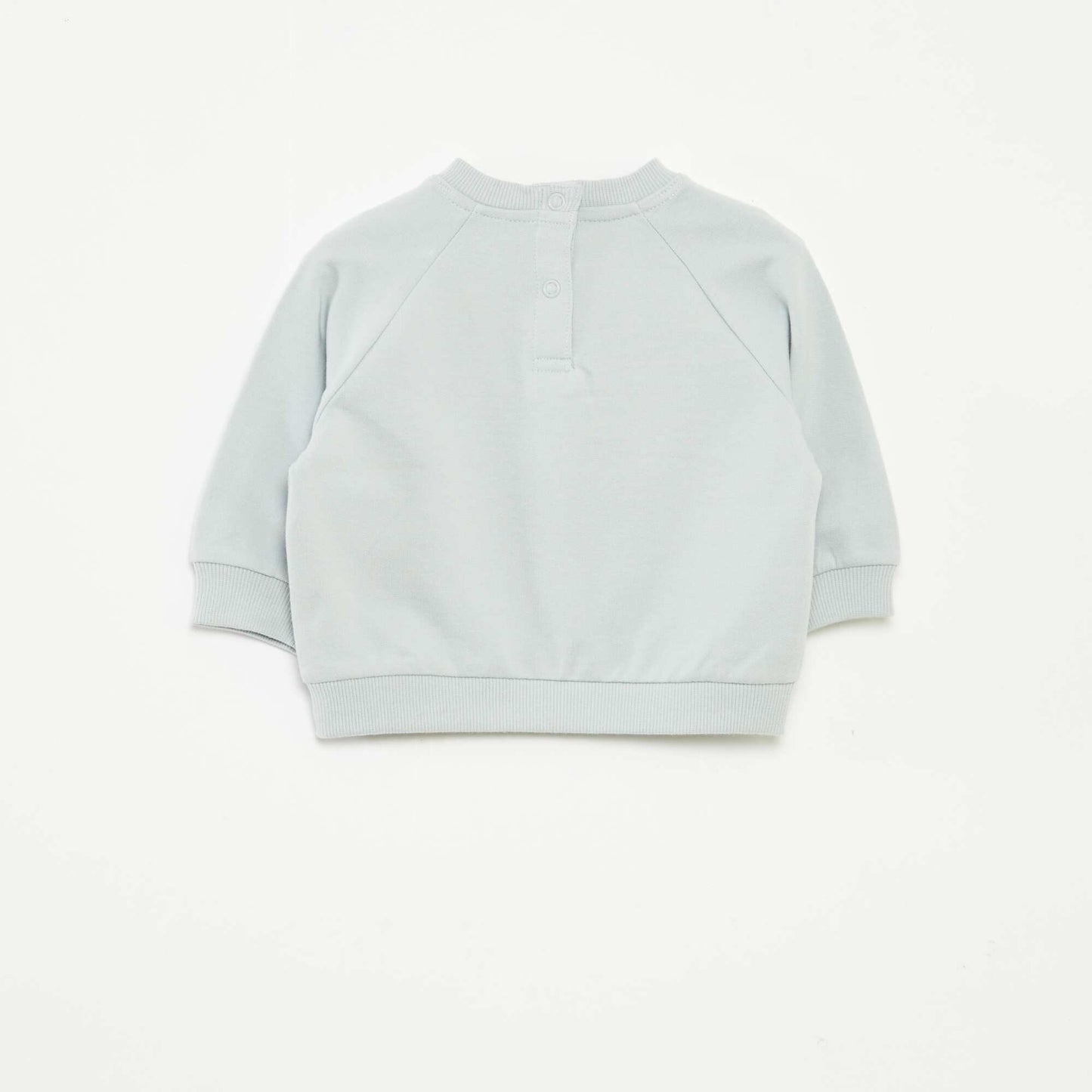 Printed sweatshirt with press-stud fastening BLUE
