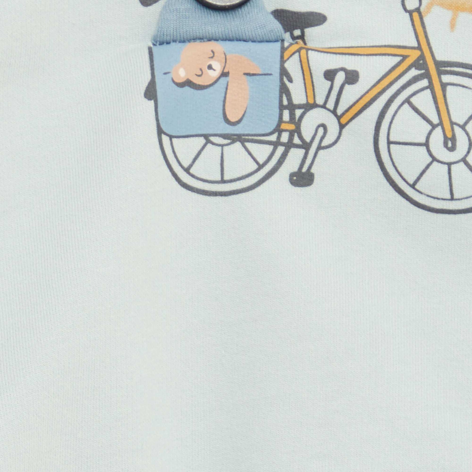 Printed sweatshirt with press-stud fastening BLUE