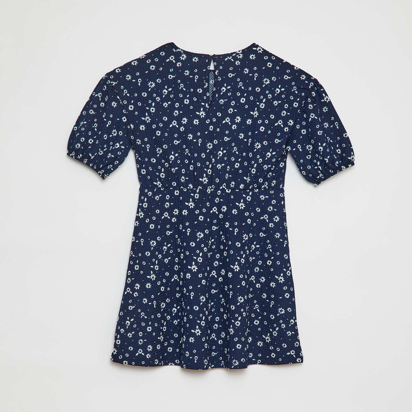 Short-sleeved printed dress BLUE