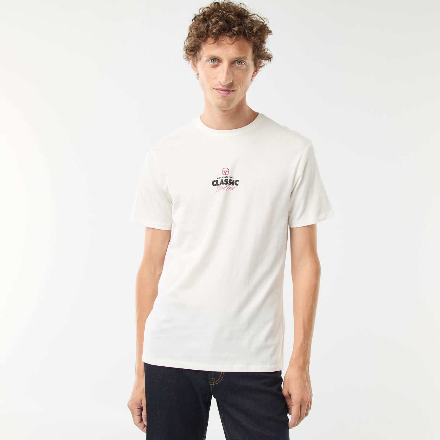 Short-sleeved printed T-shirt WHITE
