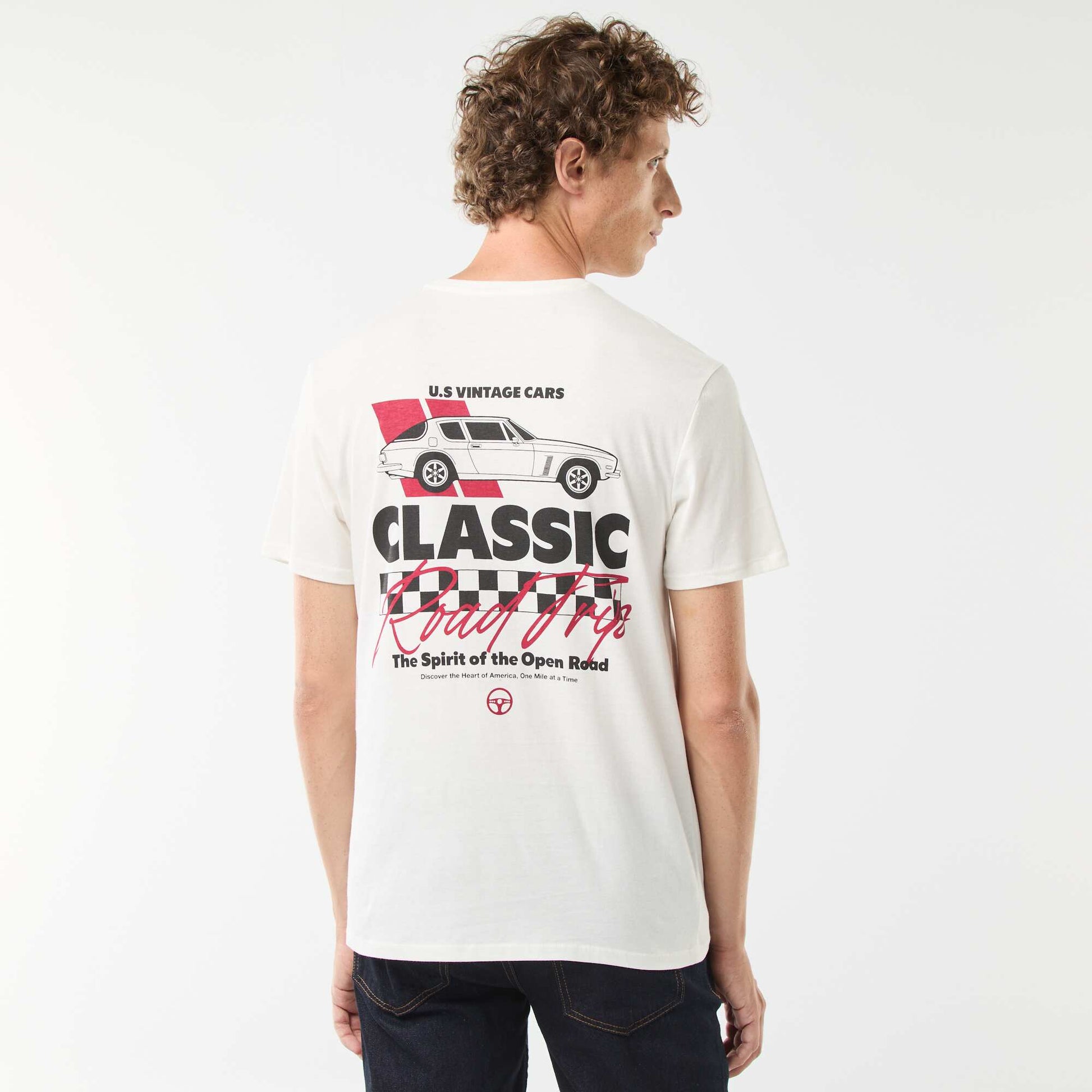 Short-sleeved printed T-shirt WHITE