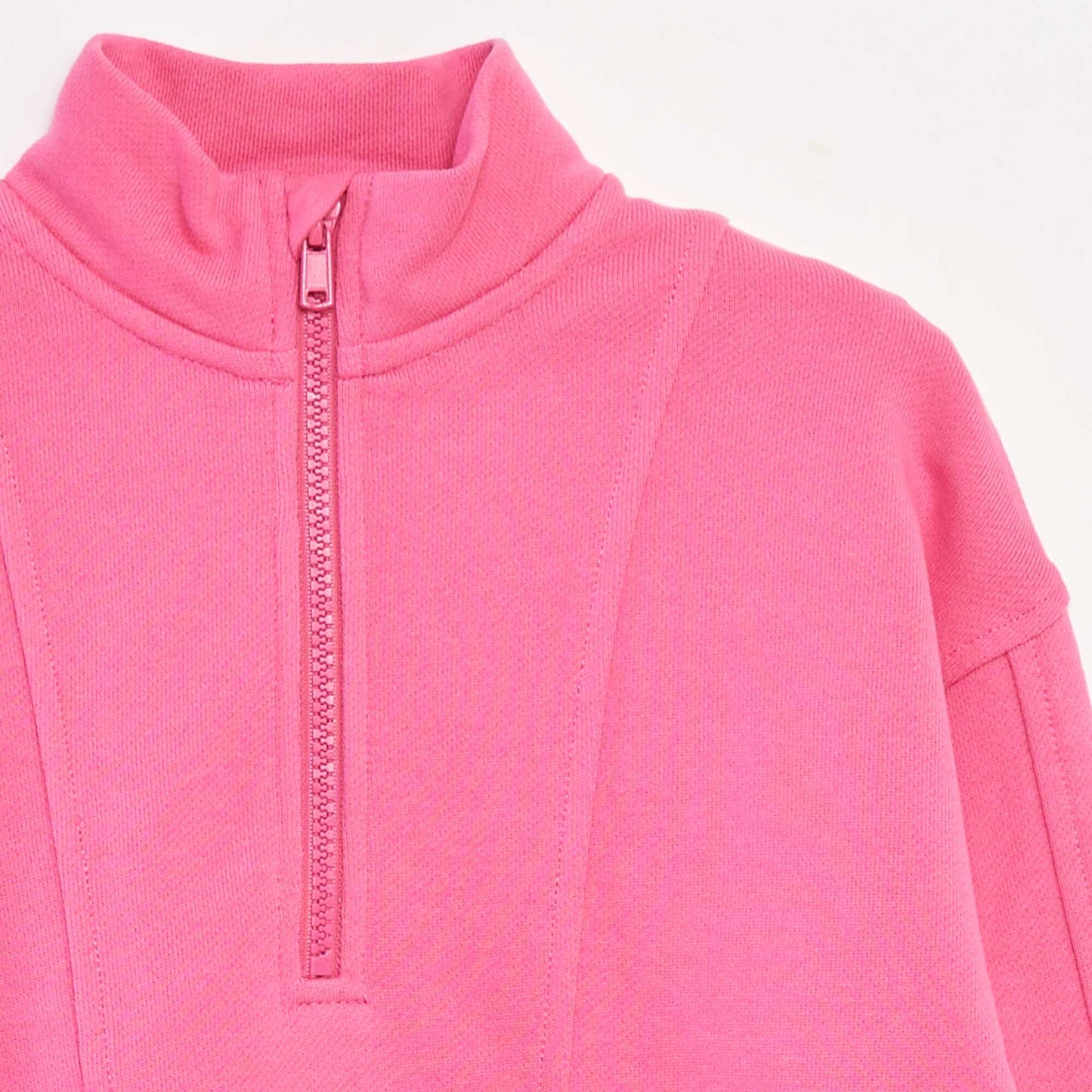Sweatshirt with zip-up high collar PINK