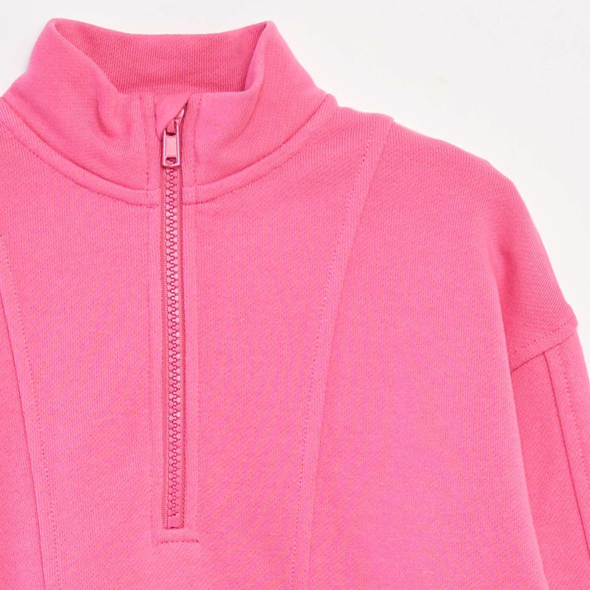 Sweatshirt with zip-up high collar PINK