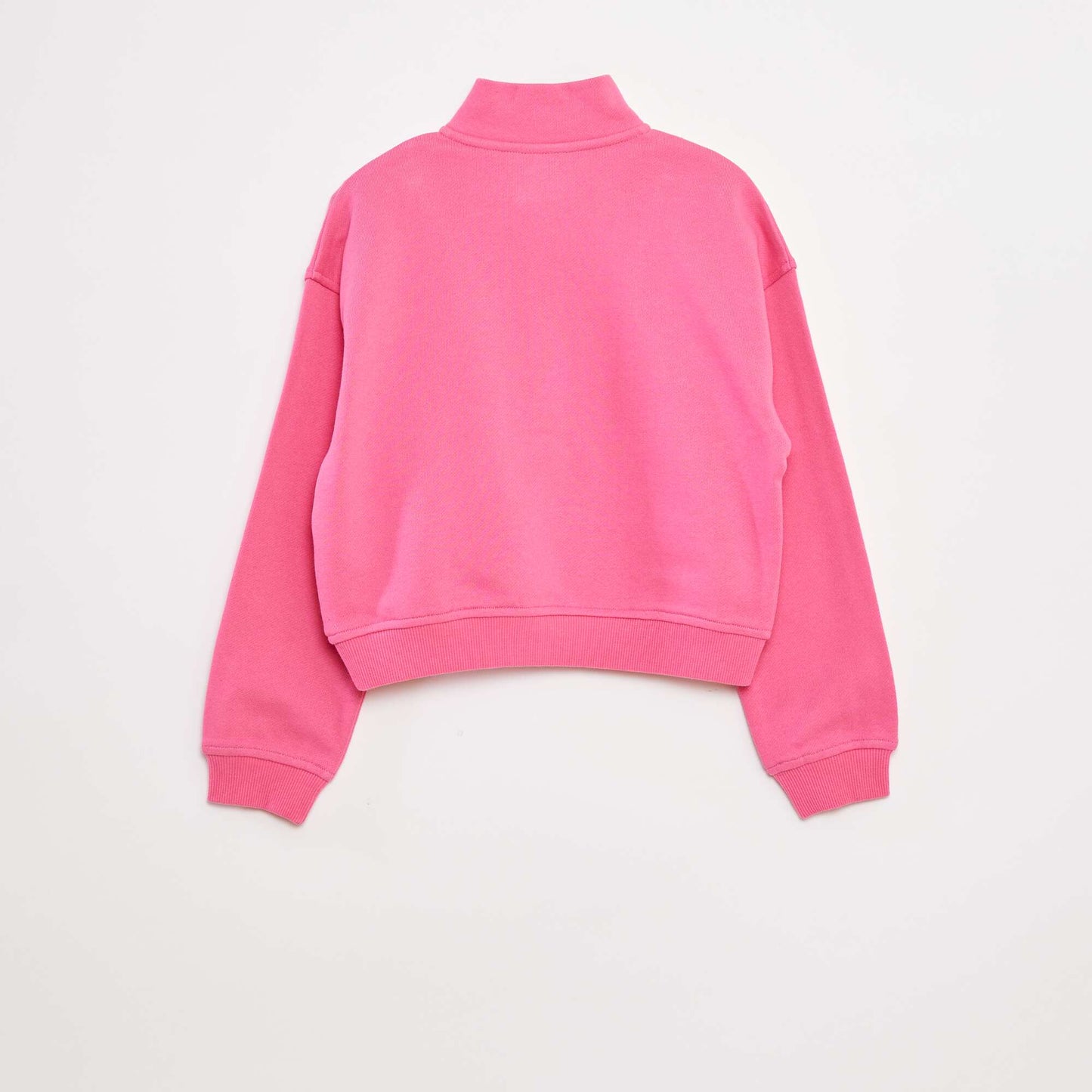 Sweatshirt with zip-up high collar PINK