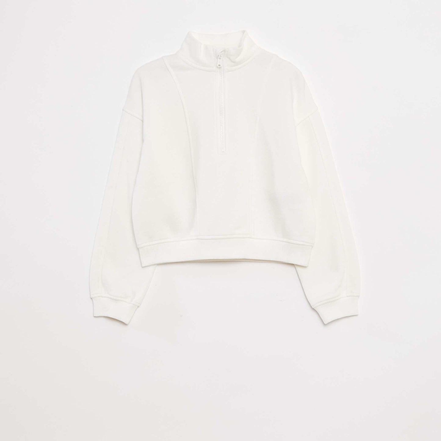 Sweatshirt with zip-up high collar WHITE