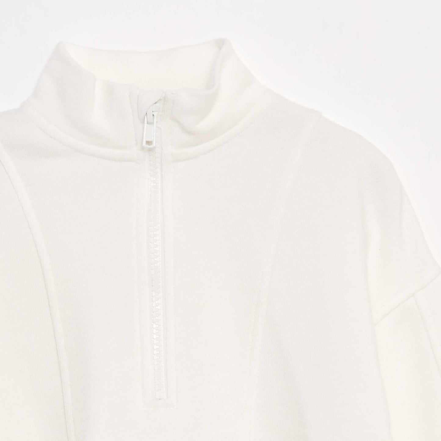 Sweatshirt with zip-up high collar WHITE