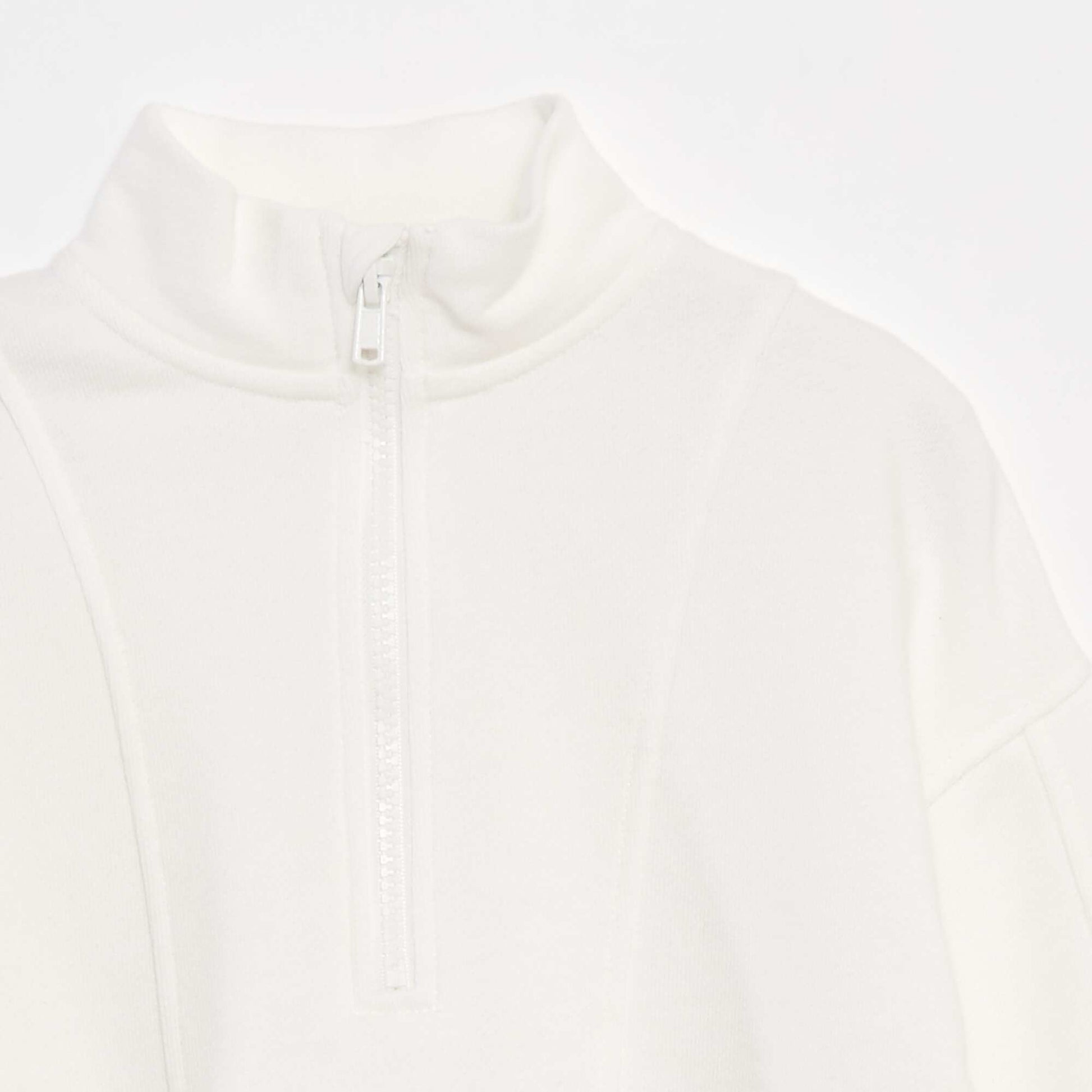 Sweatshirt with zip-up high collar WHITE