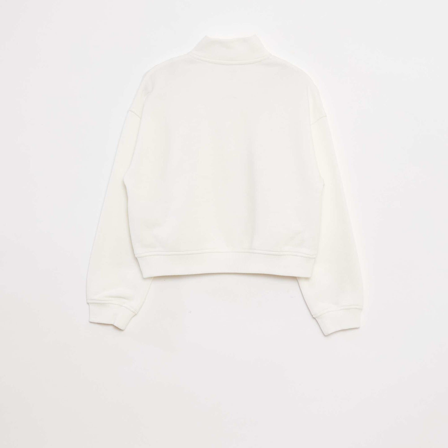 Sweatshirt with zip-up high collar WHITE