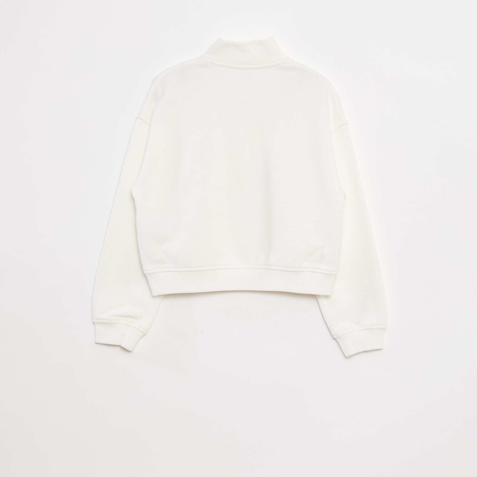Sweatshirt with zip-up high collar WHITE