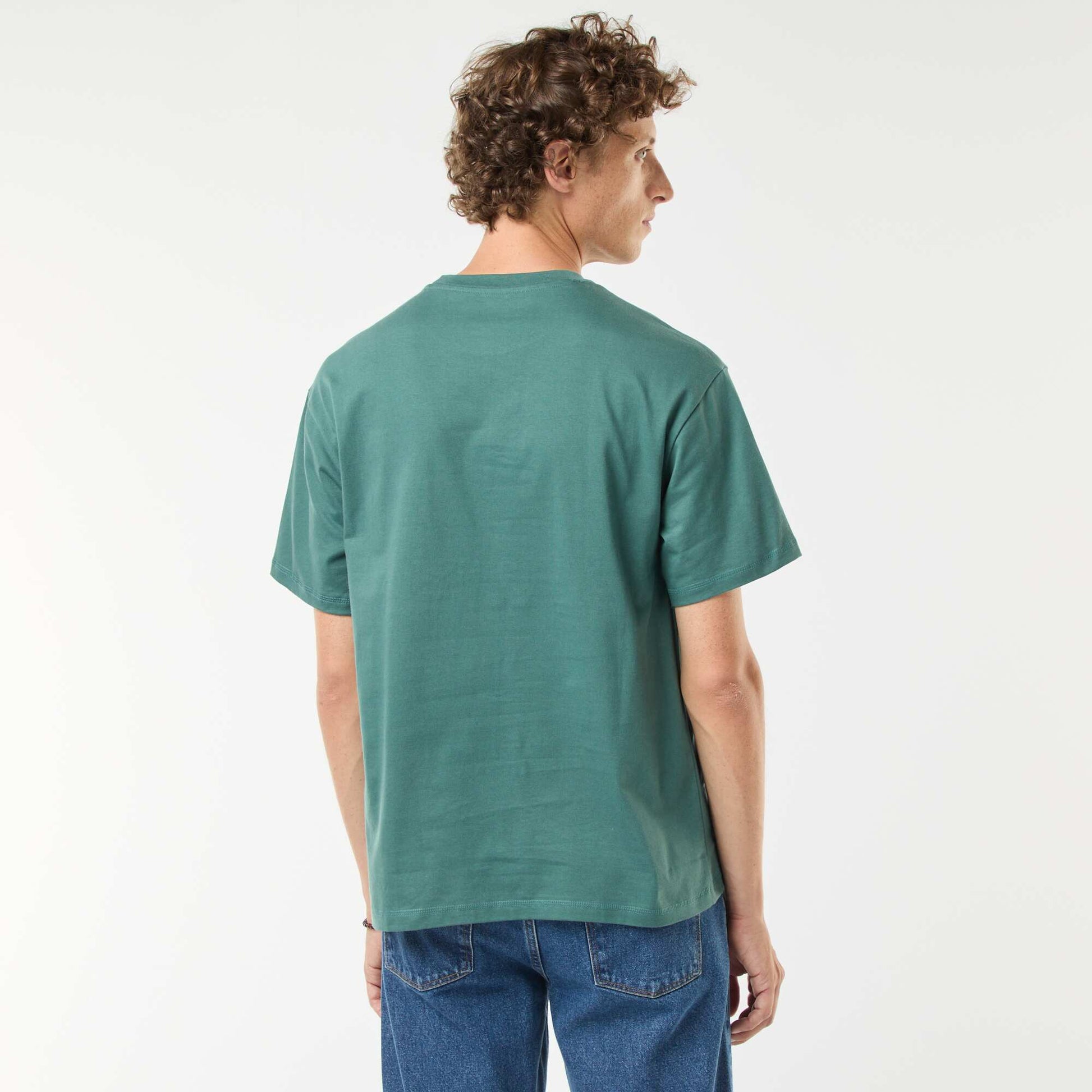 Short-sleeved jersey knit T-shirt GREEN