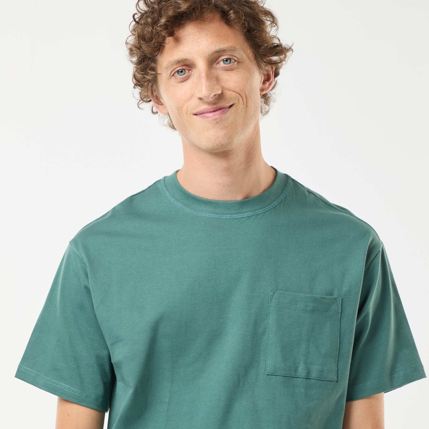 Short-sleeved jersey knit T-shirt GREEN