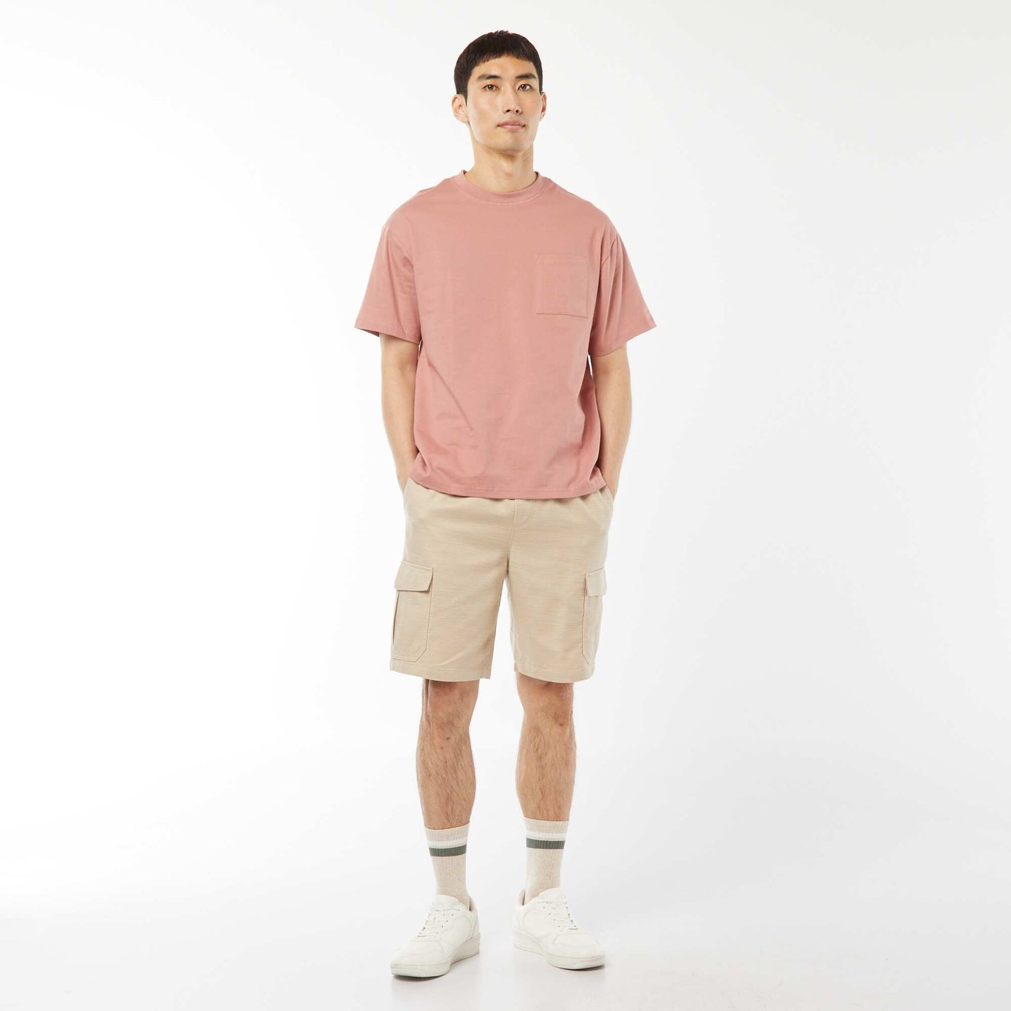 Short-sleeved jersey knit T-shirt PINK