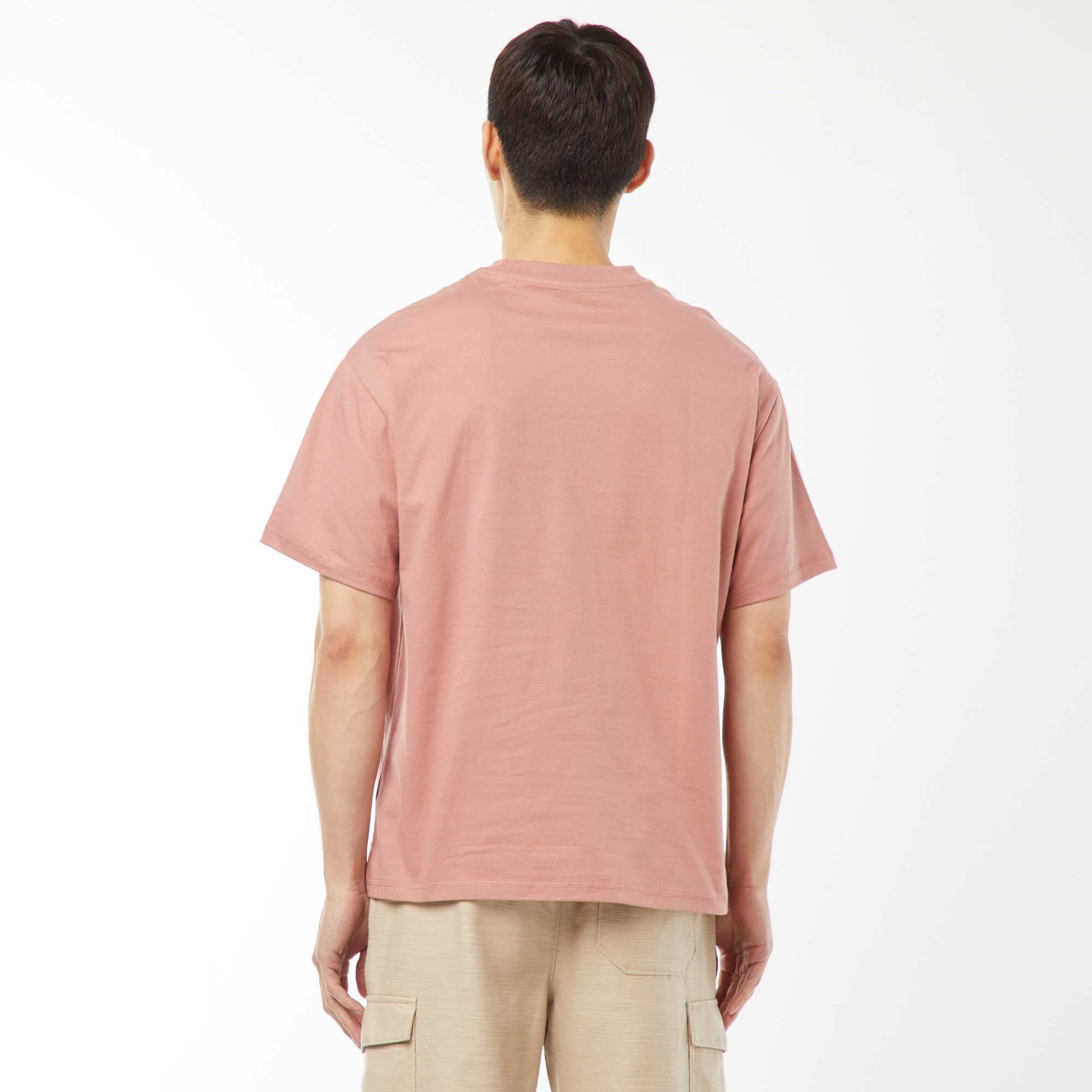 Short-sleeved jersey knit T-shirt PINK