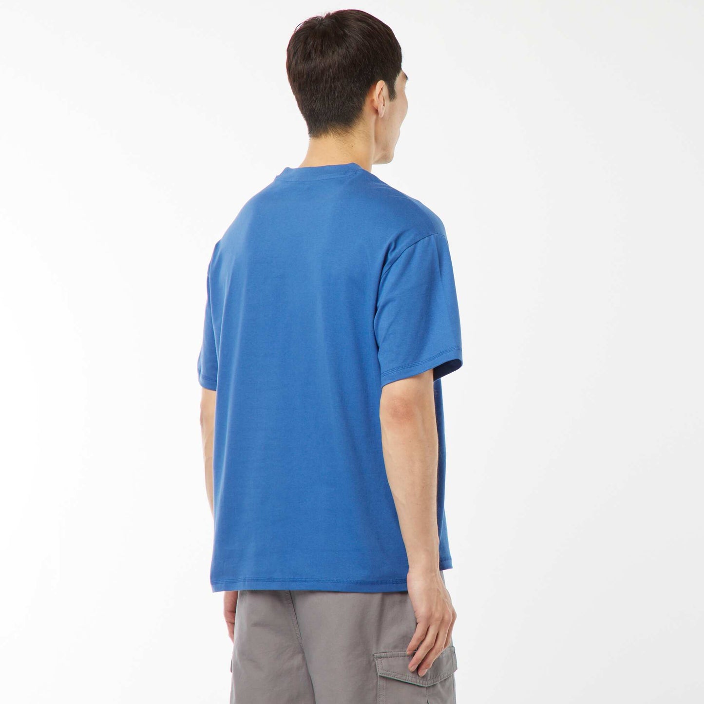 Short-sleeved jersey knit T-shirt BLUE