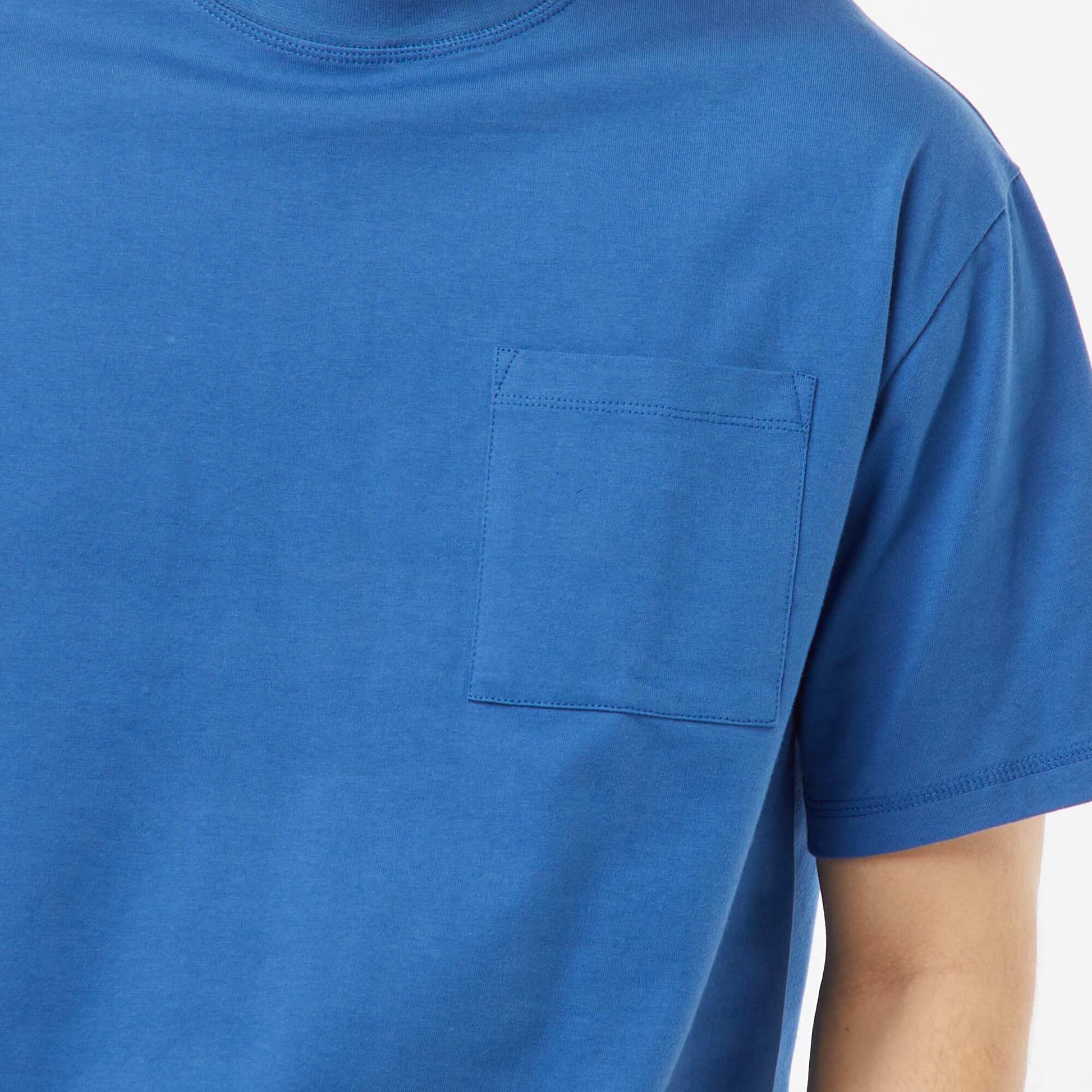 Short-sleeved jersey knit T-shirt BLUE