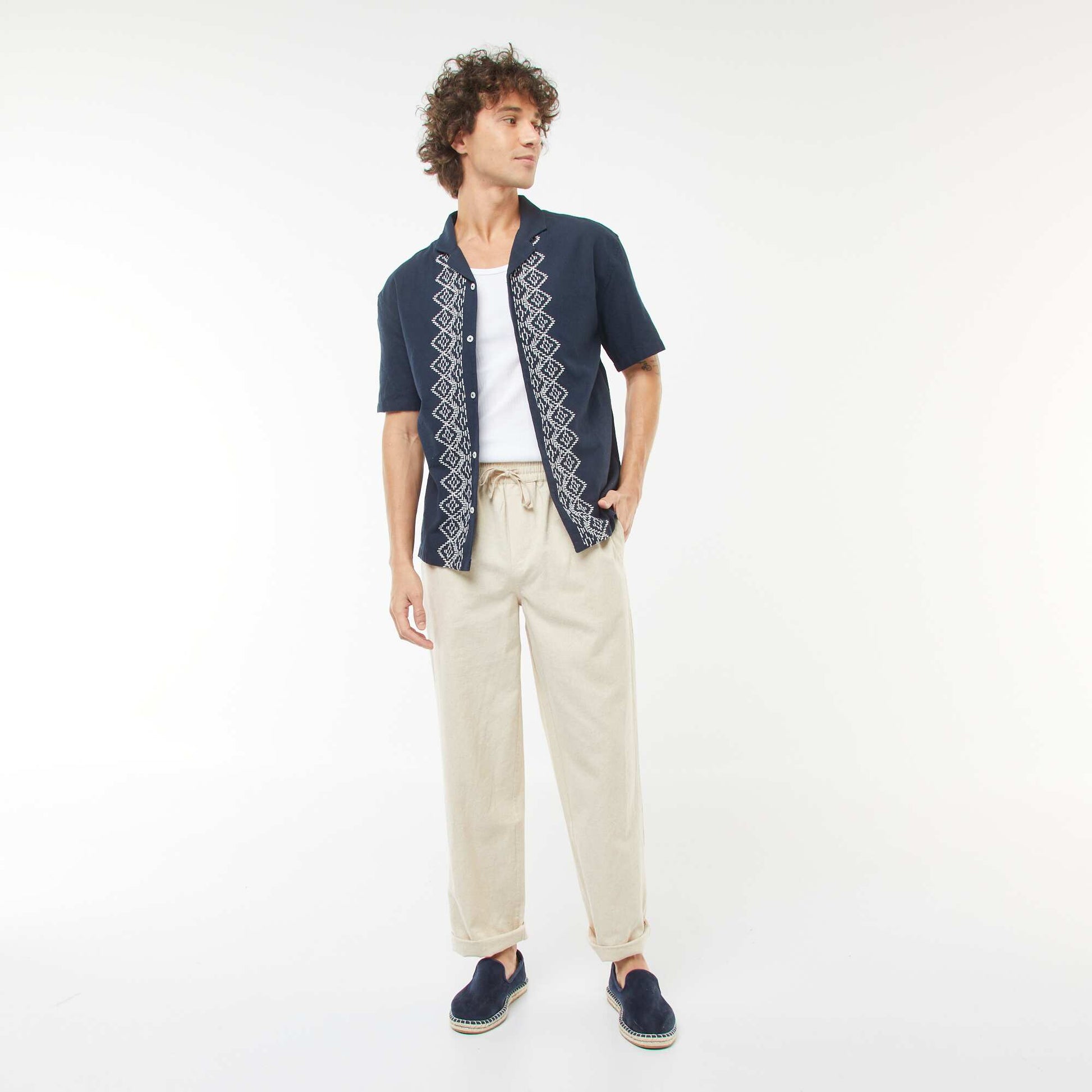 Plain vest top in ribbed knit fabric WHITE