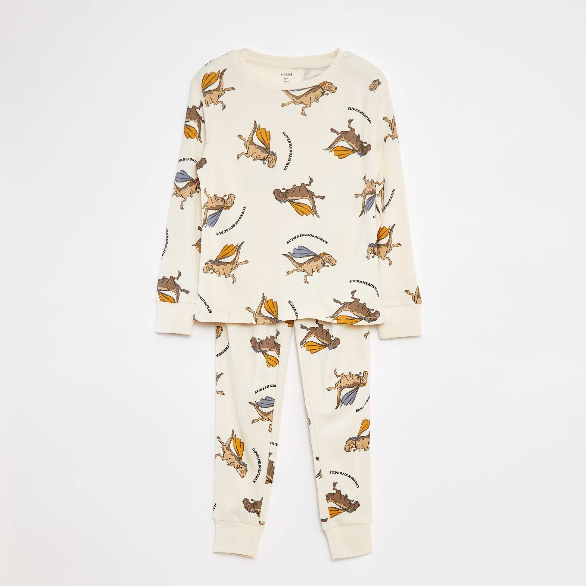 Long-sleeved T-shirt + trousers pyjama set - 2-piece set BEIGE