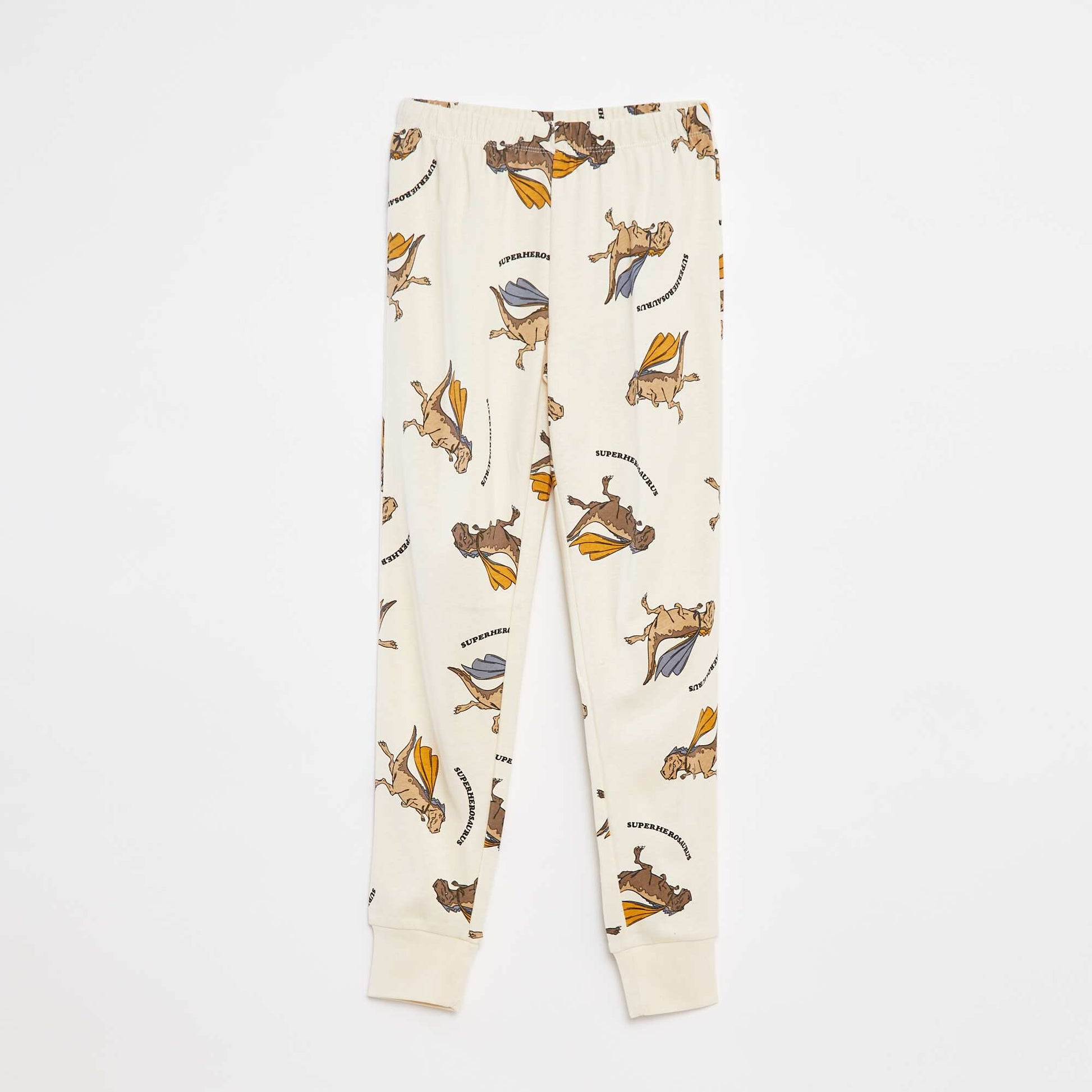 Long-sleeved T-shirt + trousers pyjama set - 2-piece set BEIGE