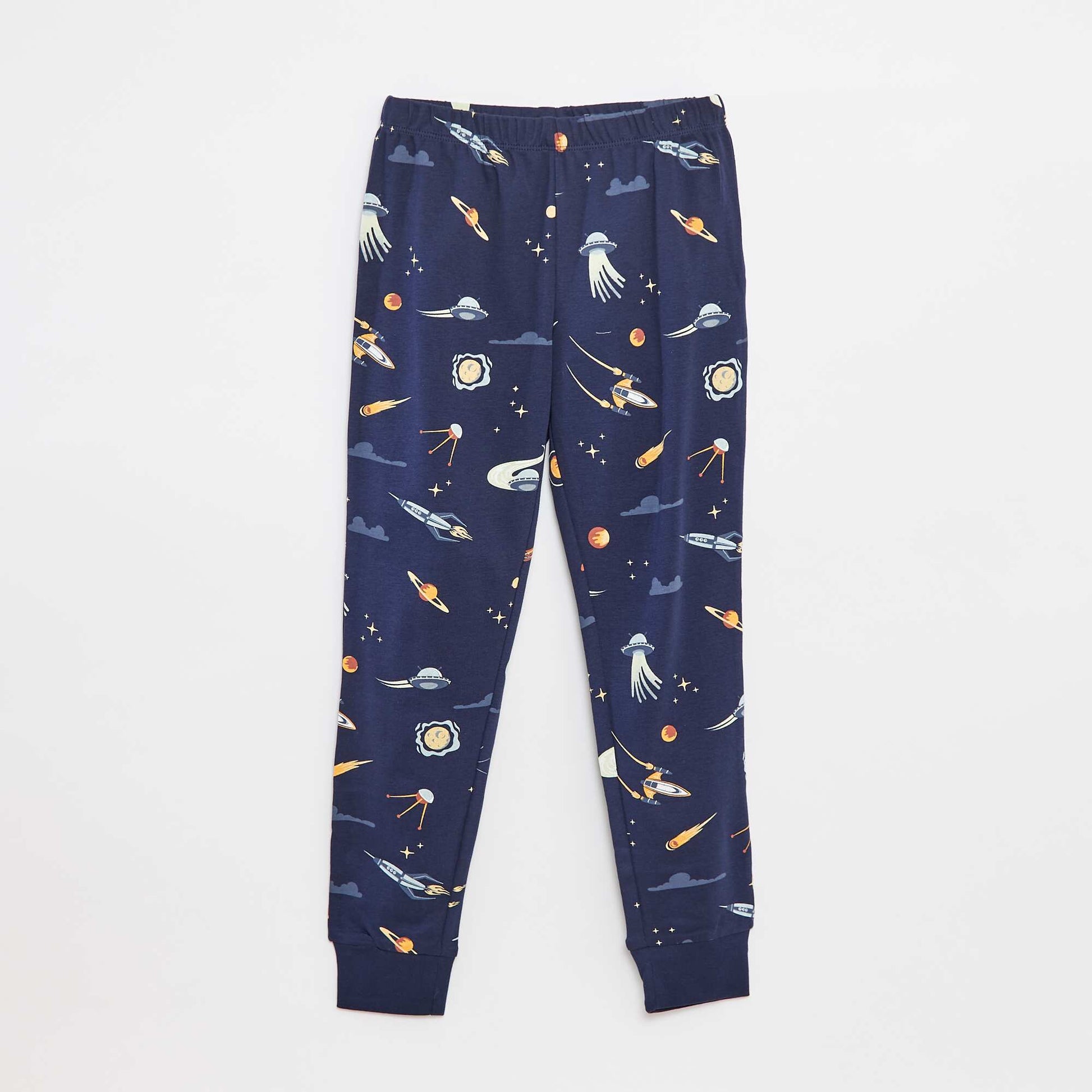 Long-sleeved T-shirt + trousers pyjama set - 2-piece set BLUE