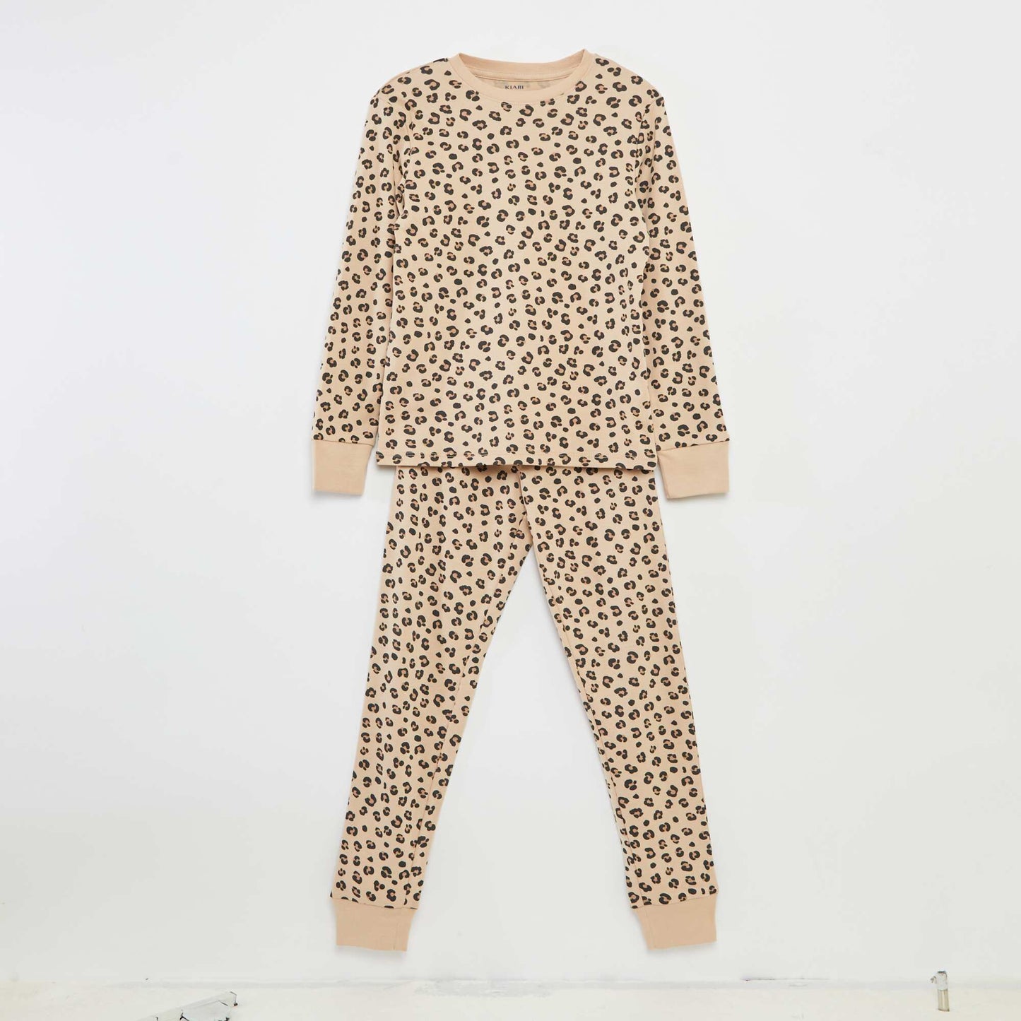 Patterned T-shirt and trousers pyjama set - 2-piece set BROWN