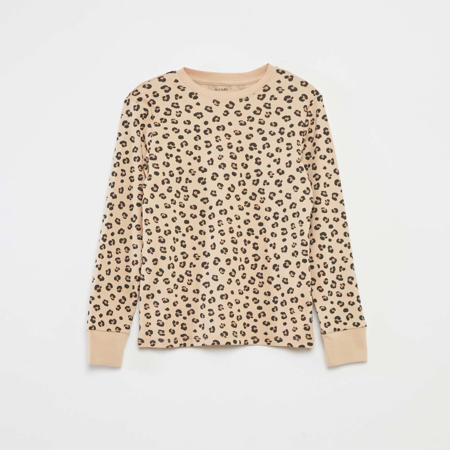 Patterned T-shirt and trousers pyjama set - 2-piece set BROWN