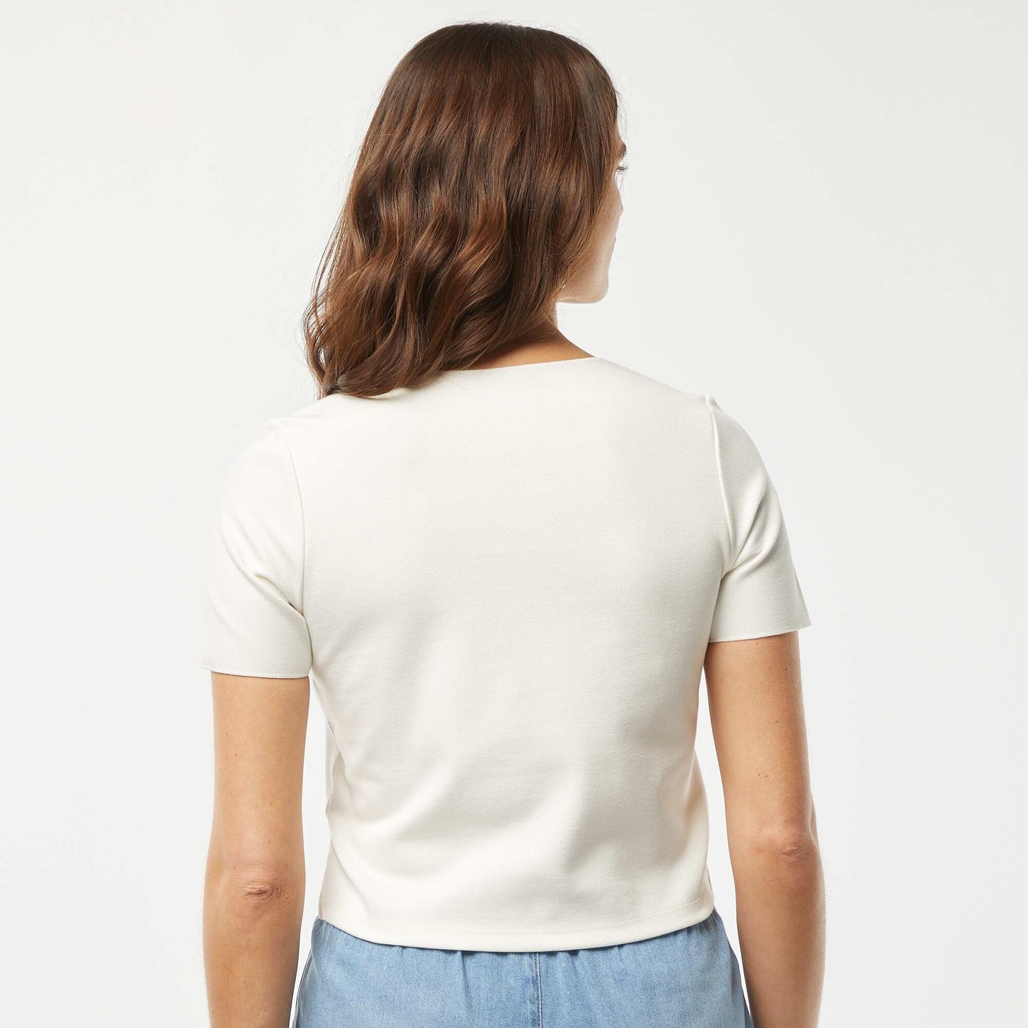 T-shirt with embroidered hem WHITE